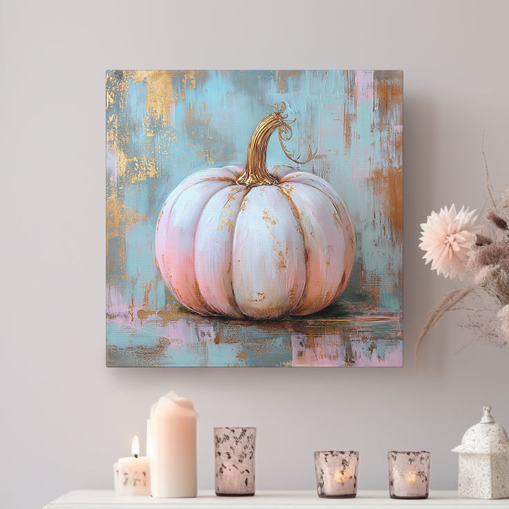 Adorable Pink Pumpkin Canvas Print Gallery Wrap: Perfect Fall Decor