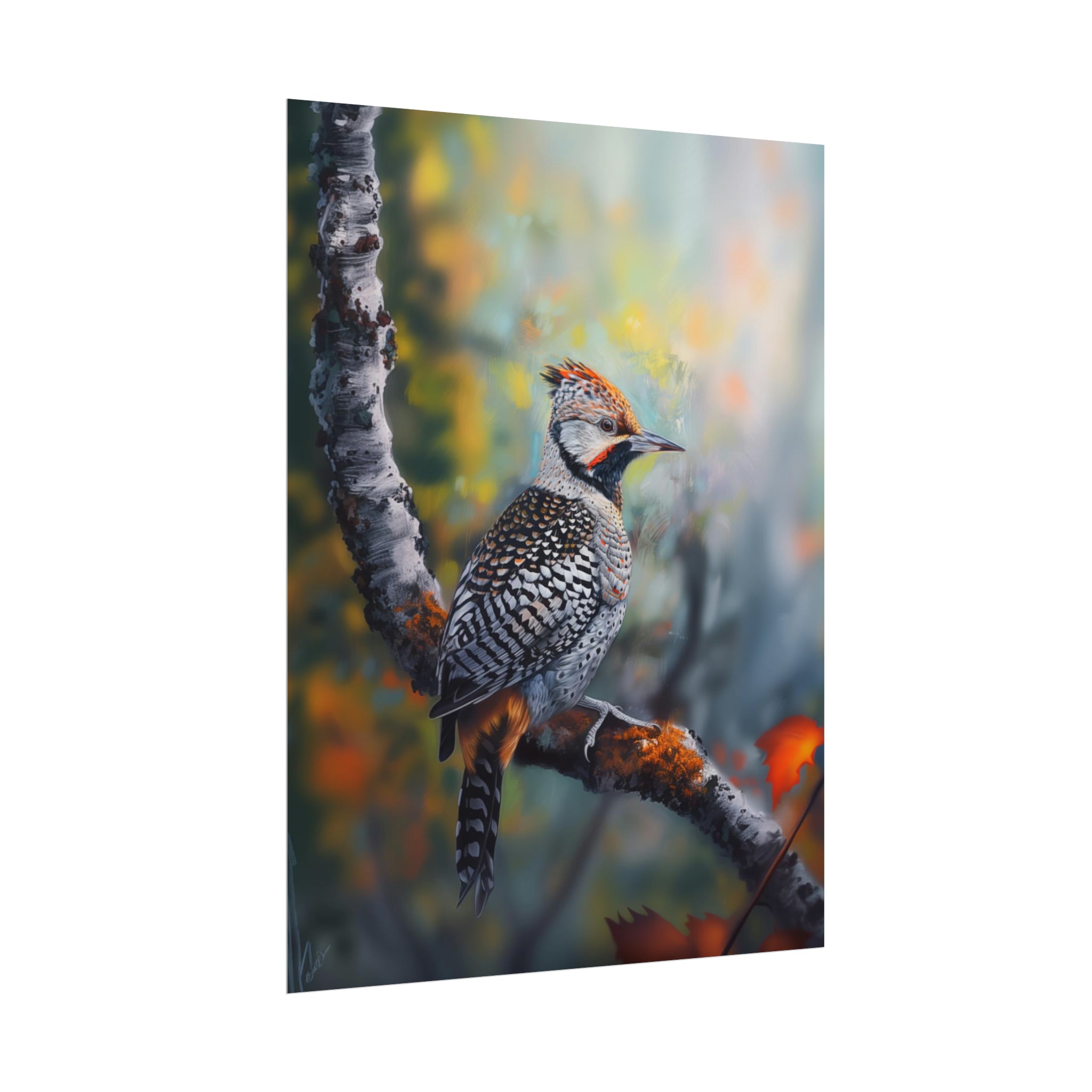 Northern Flicker Bird Wall Art Print - Colaptes Auratus