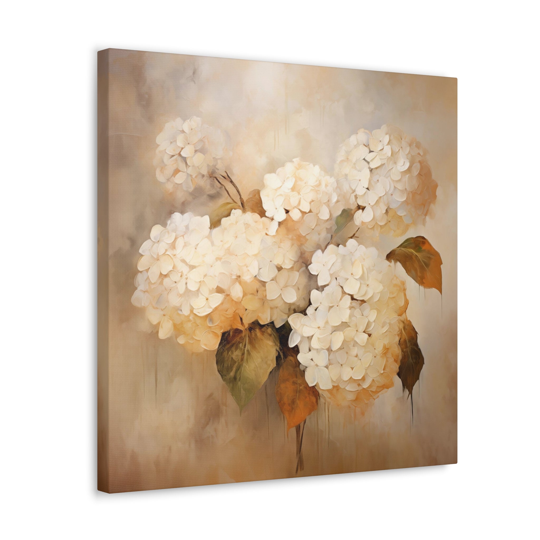 White Hydrangeas Wall Art - Canvas Print Gallery Wrap - Still Life