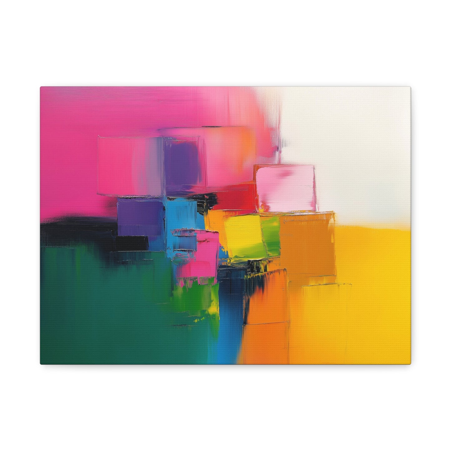 Vibrant Color Block Abstract Canvas Print - Gallery Wrapped Wall Art - 'Impasto II'