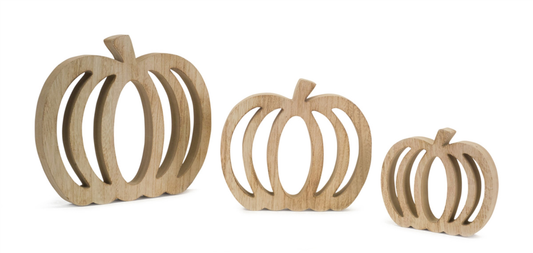 Pumpkin Cut-Out (Set of 6) 5.5"-9.5"H Wood