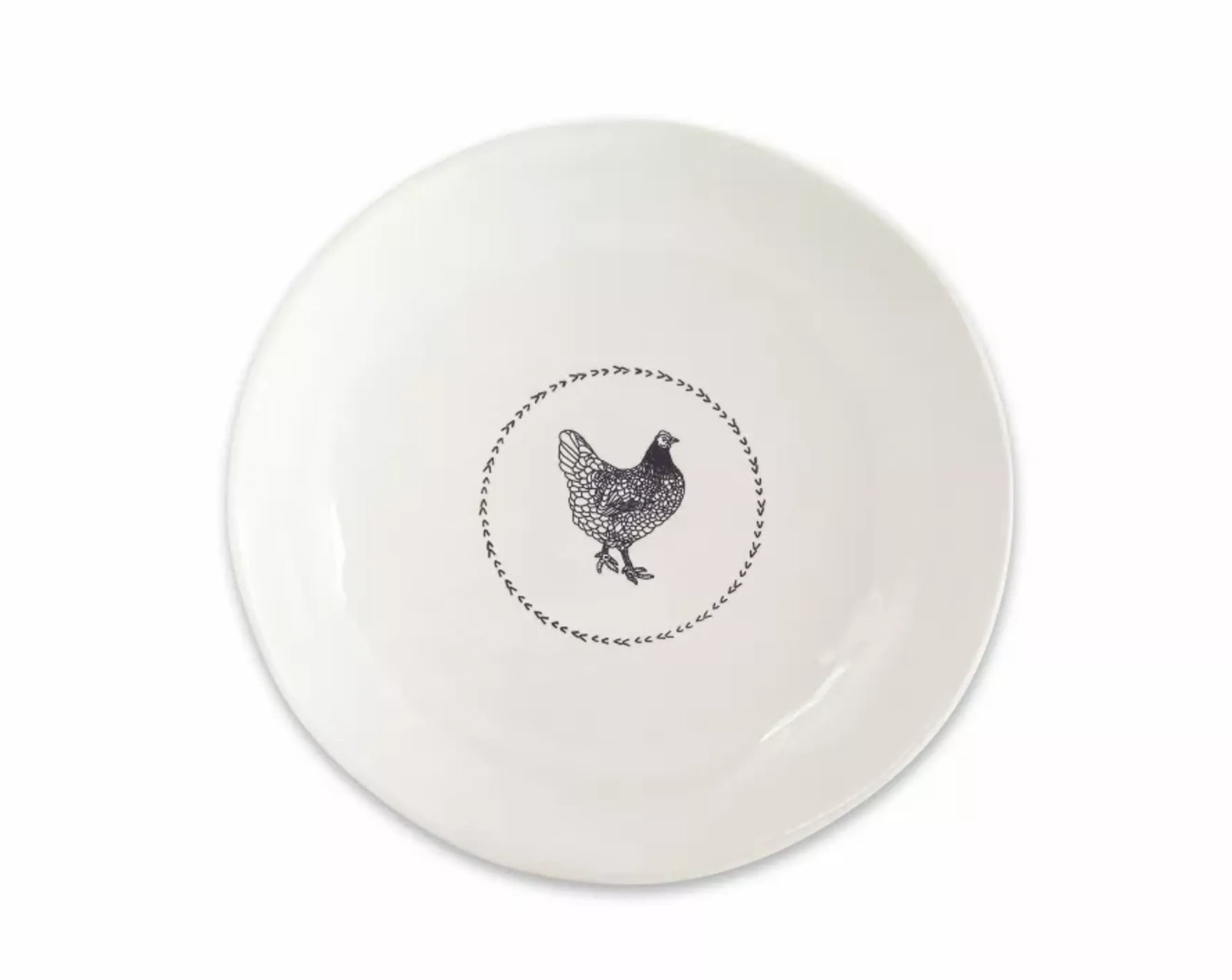 Chicken Round Platter (Set of 2) 13.25"D Stoneware