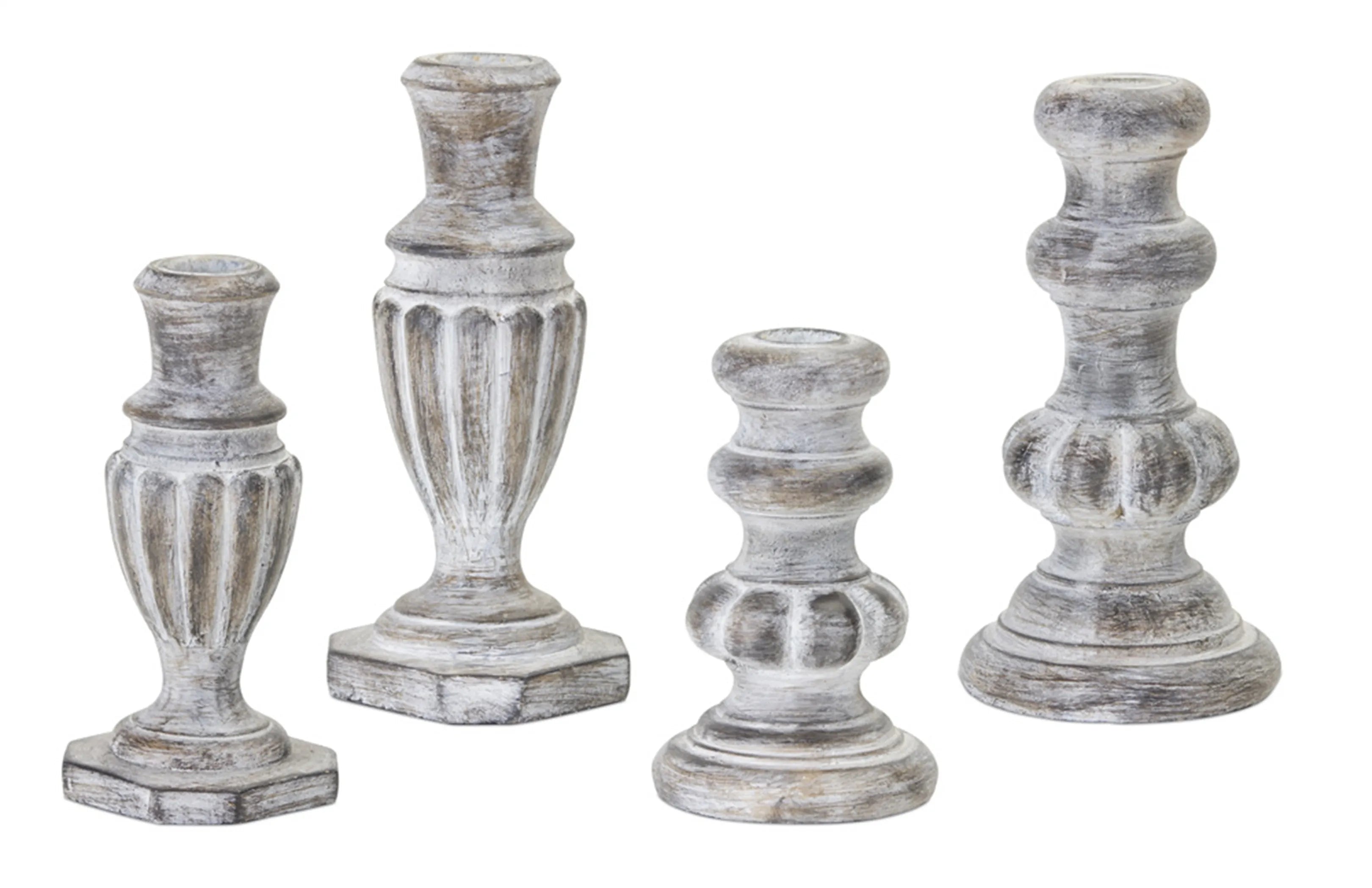 Medieval Candle Holders Resin / Stone Powder (Set of 4)