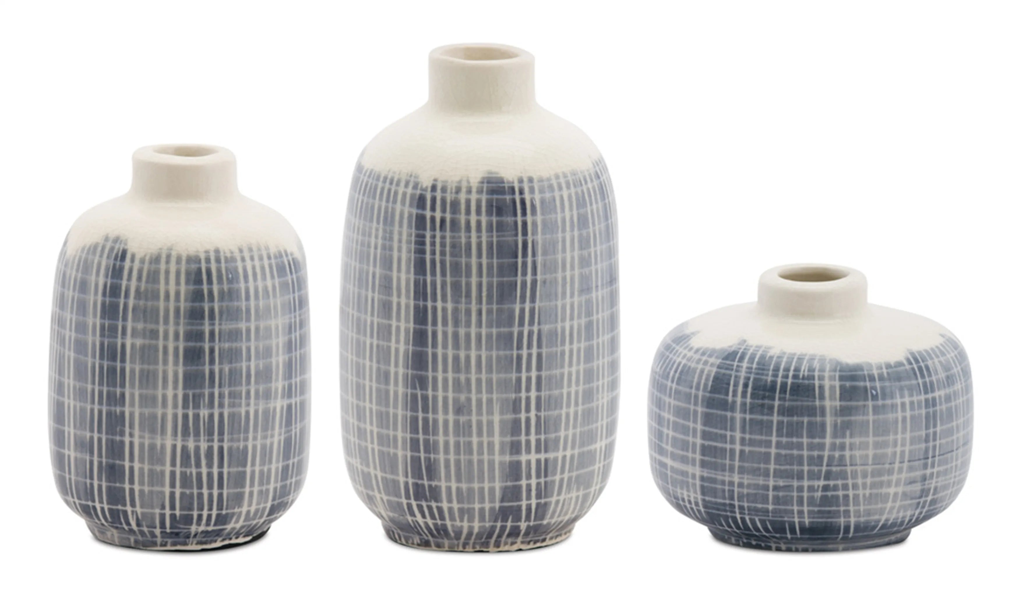 Terra Cotta Mini Vase (Set of 6) Woven-Look, Aged Crackled Finish