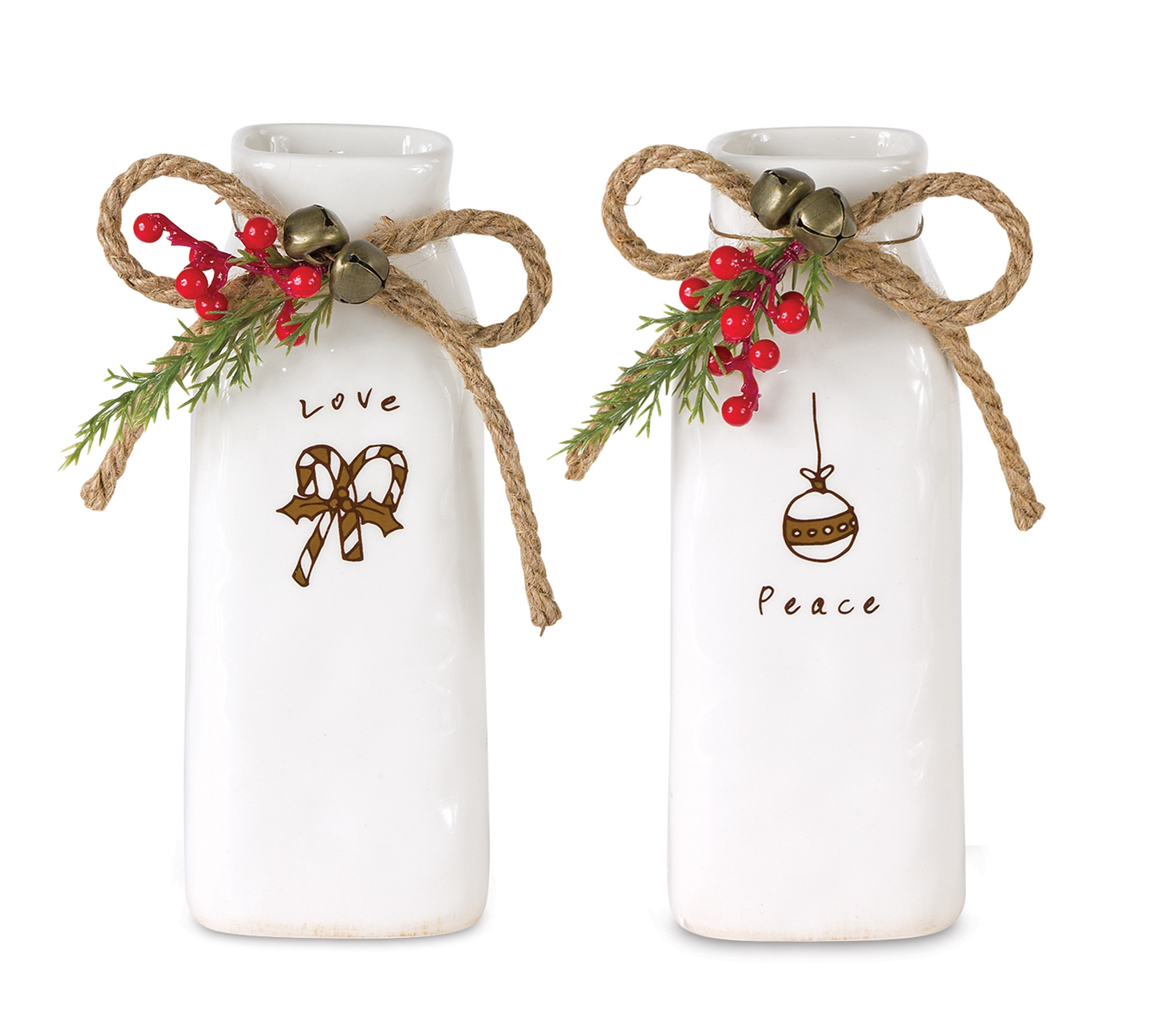 Christmas Vase (Set of 6) 7"H Ceramic