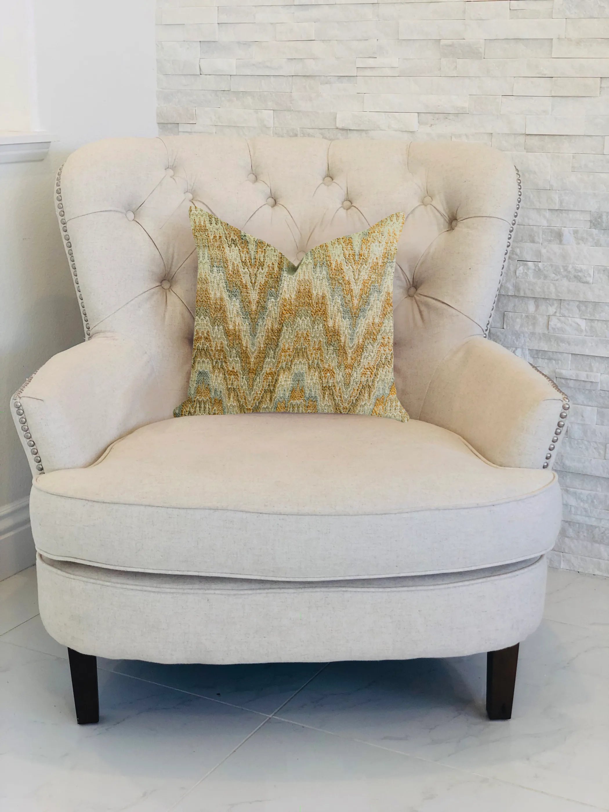 Plutus Designer Ripple Luxury Throw Pillow