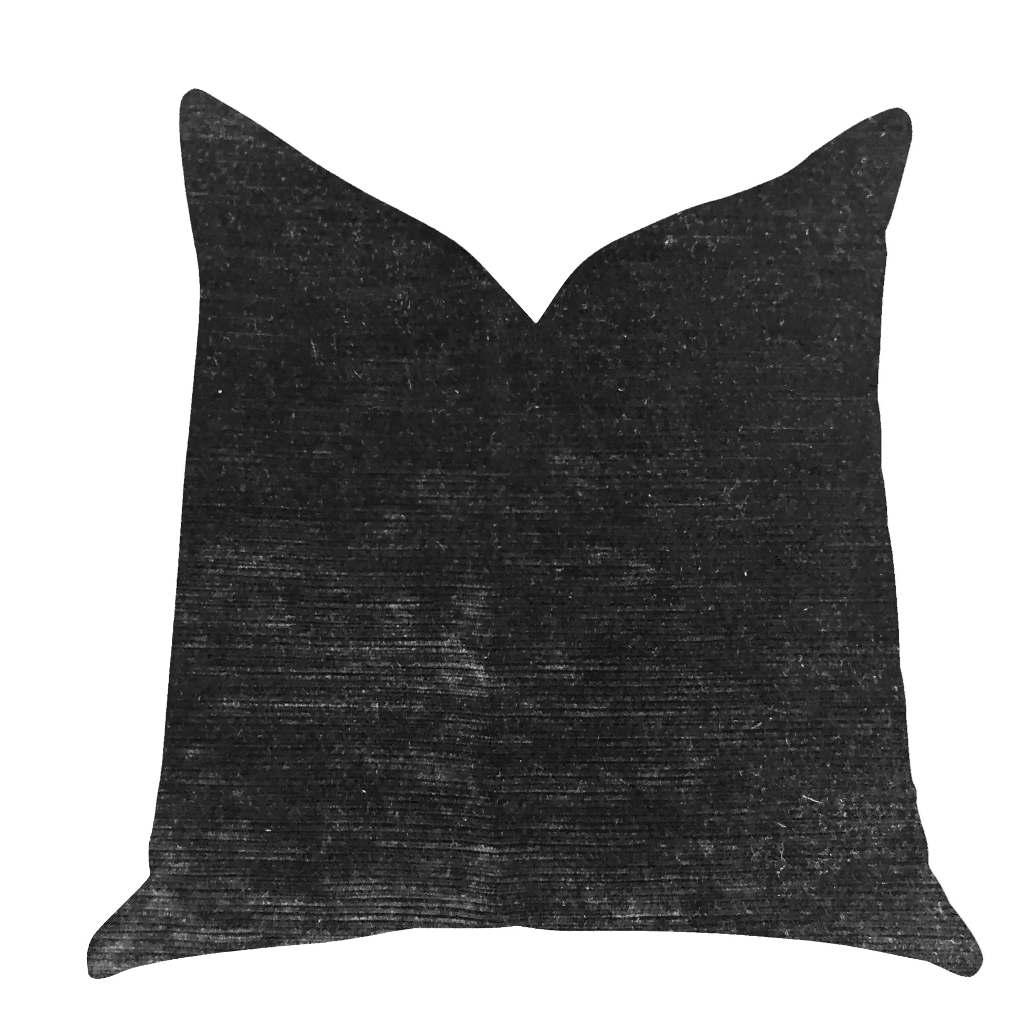 Onyx Caviar Velvet Throw Pillow in Black