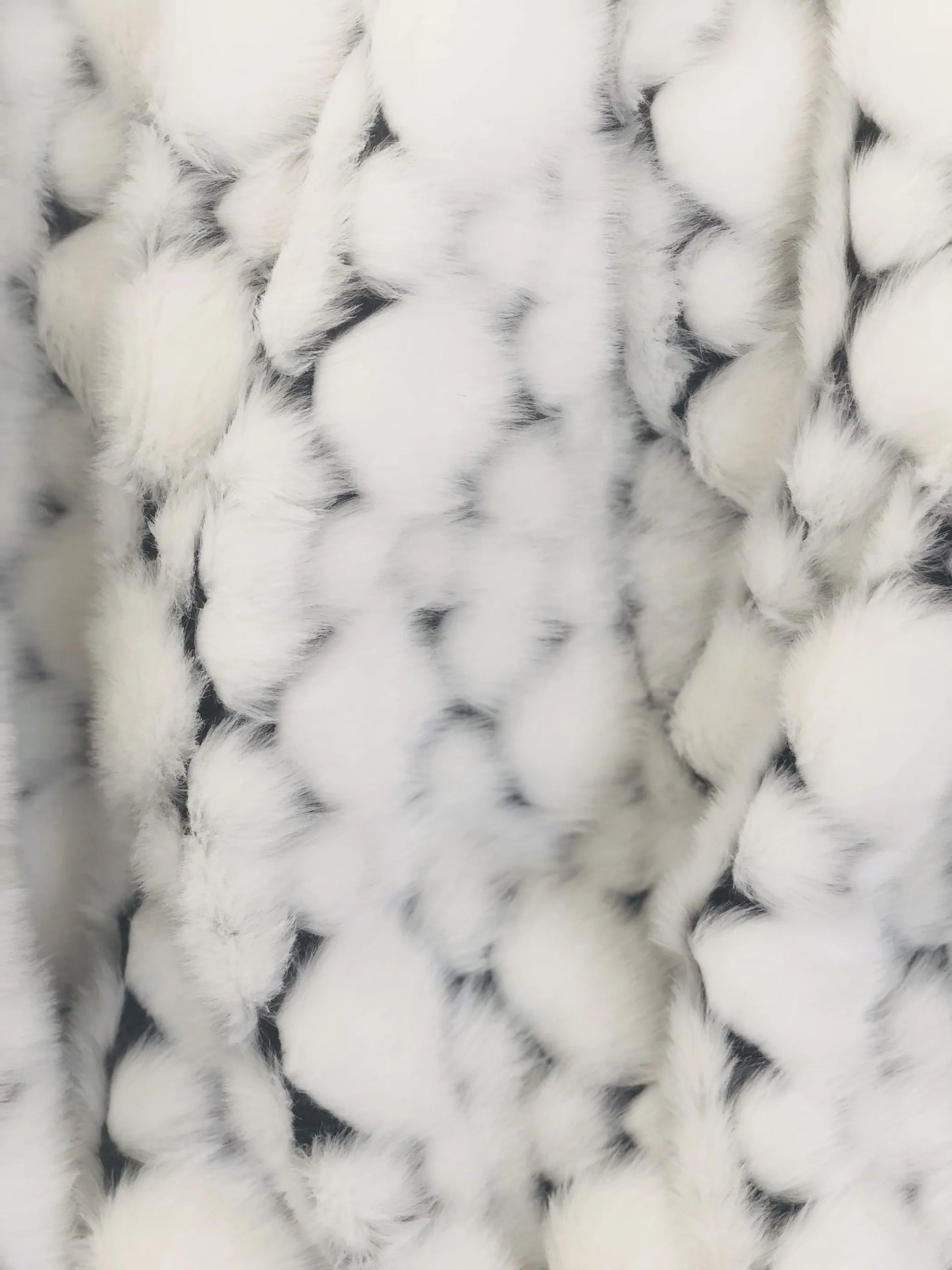 Plutus White with Black Shades Faux Fur Snow Luxury Throw