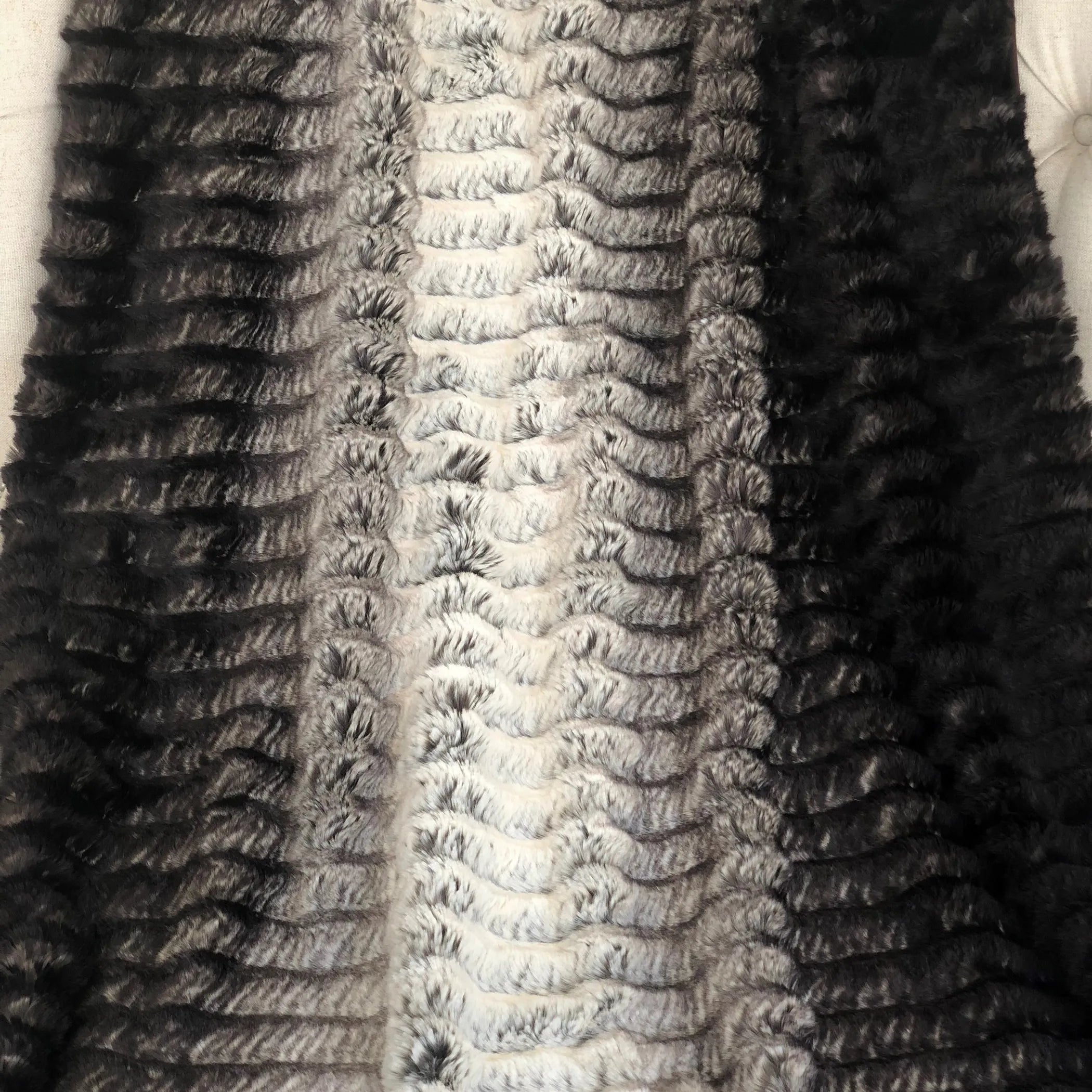 Chocolate Brown Ivory Faux Fur Luxury Throw