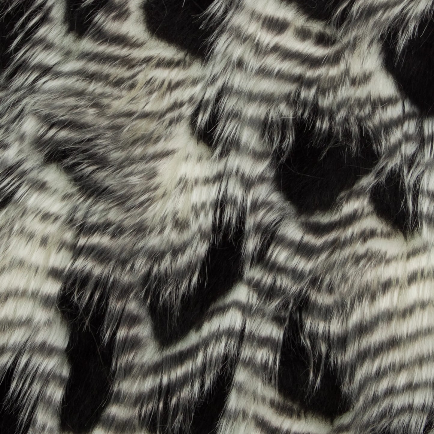 Plutus Porcupine Black and White Faux Fur Luxury Throw