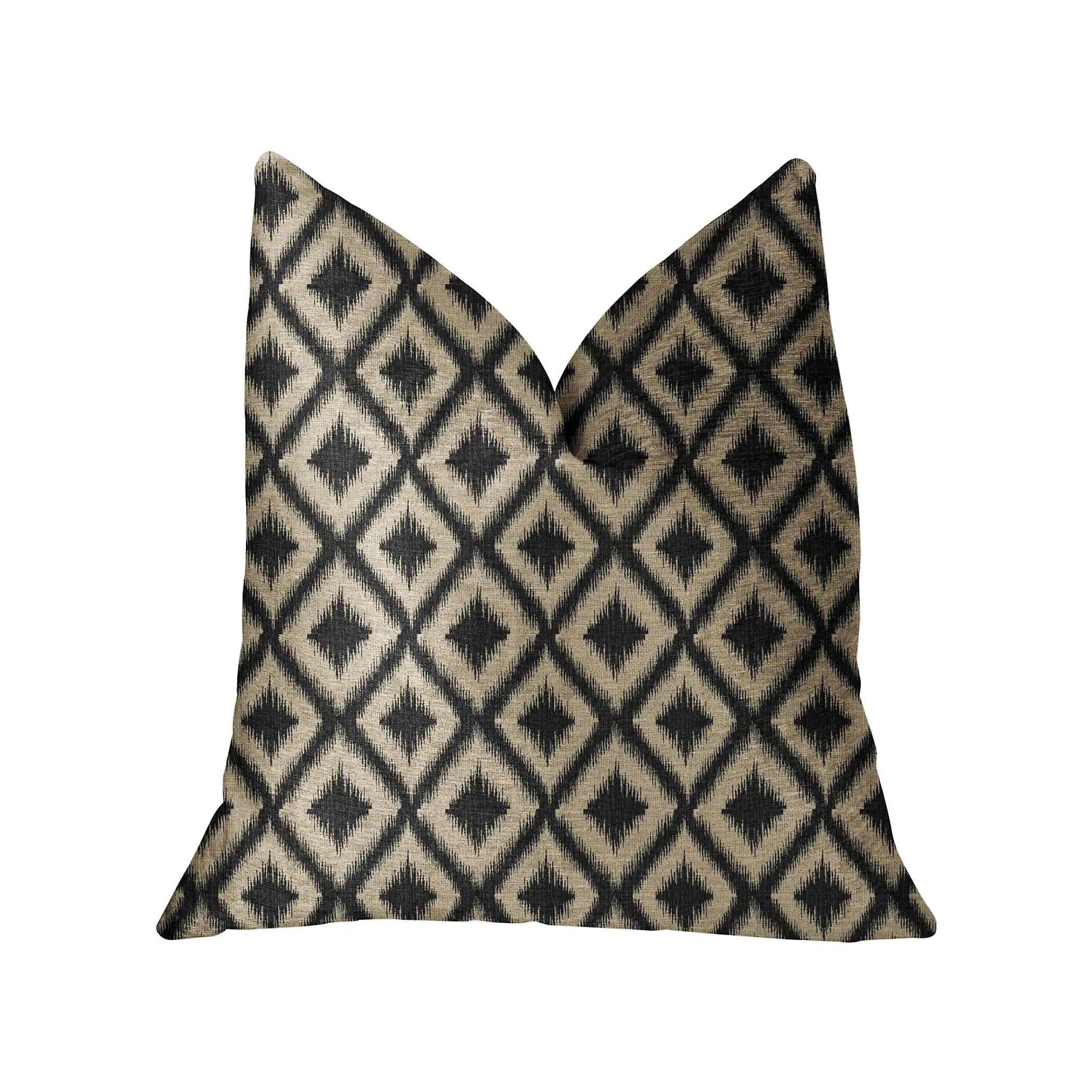 Luxury Throw Pillow, Diamond Embers Gray and Beige