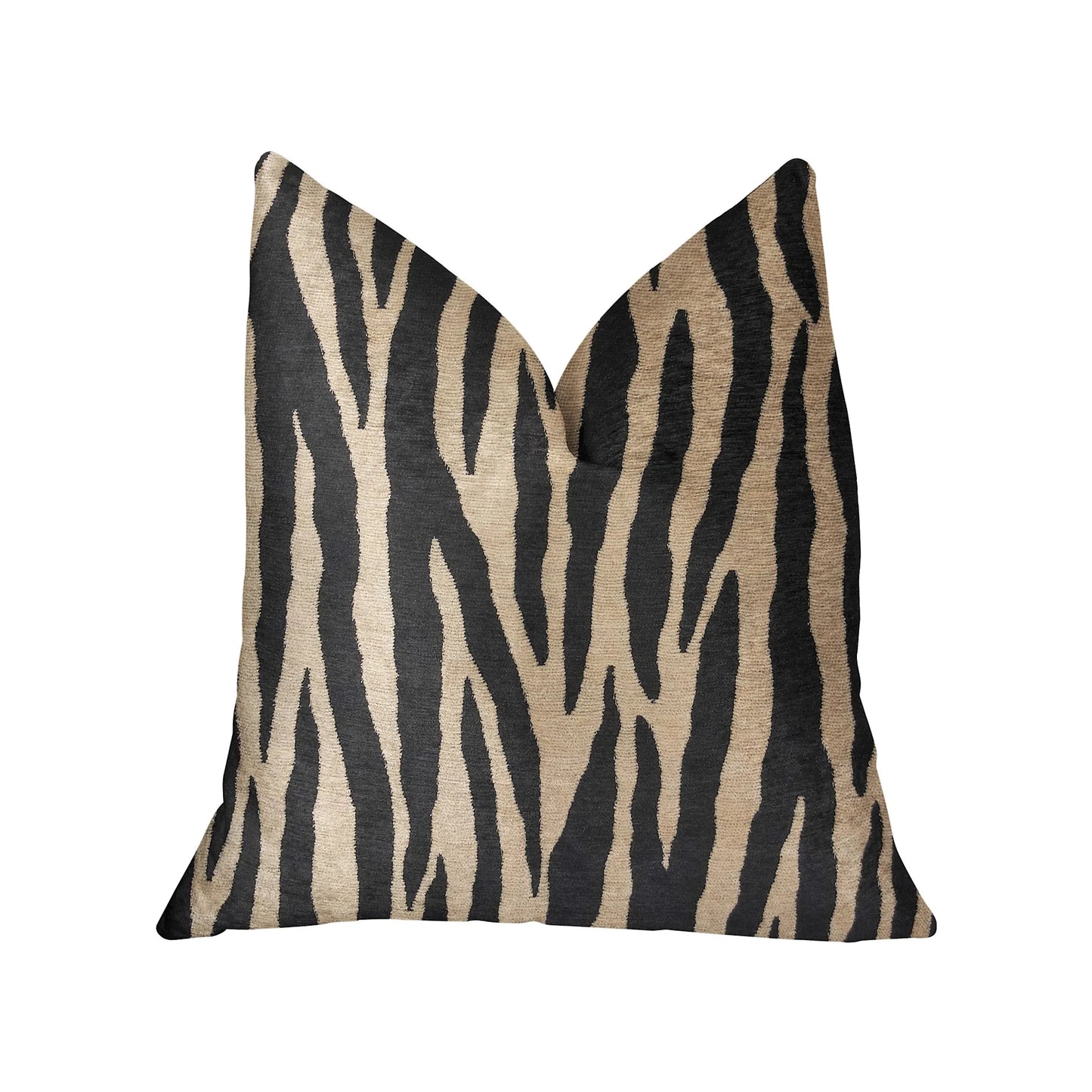 Luxury Throw Pillow, Zebra Black and Beige