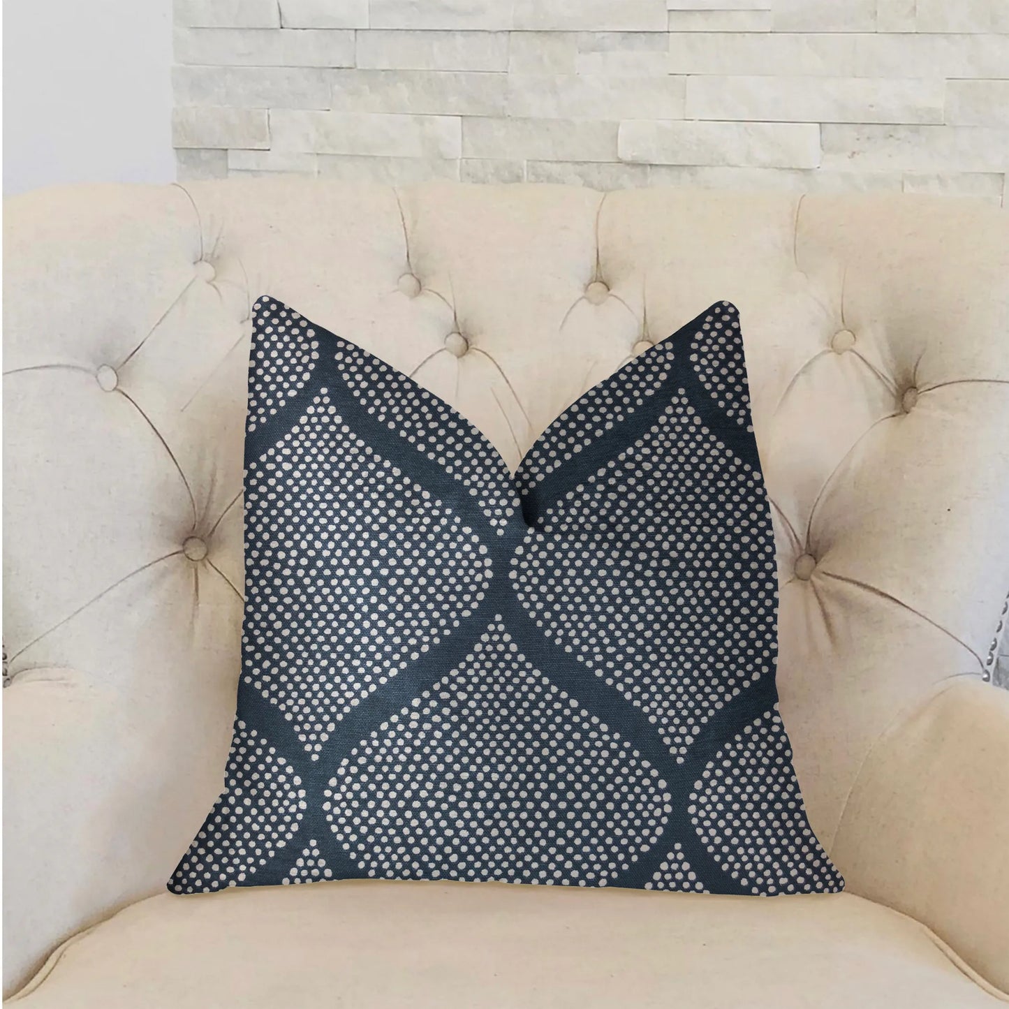 Luxury Throw Pillow, Pitaya Blue and White