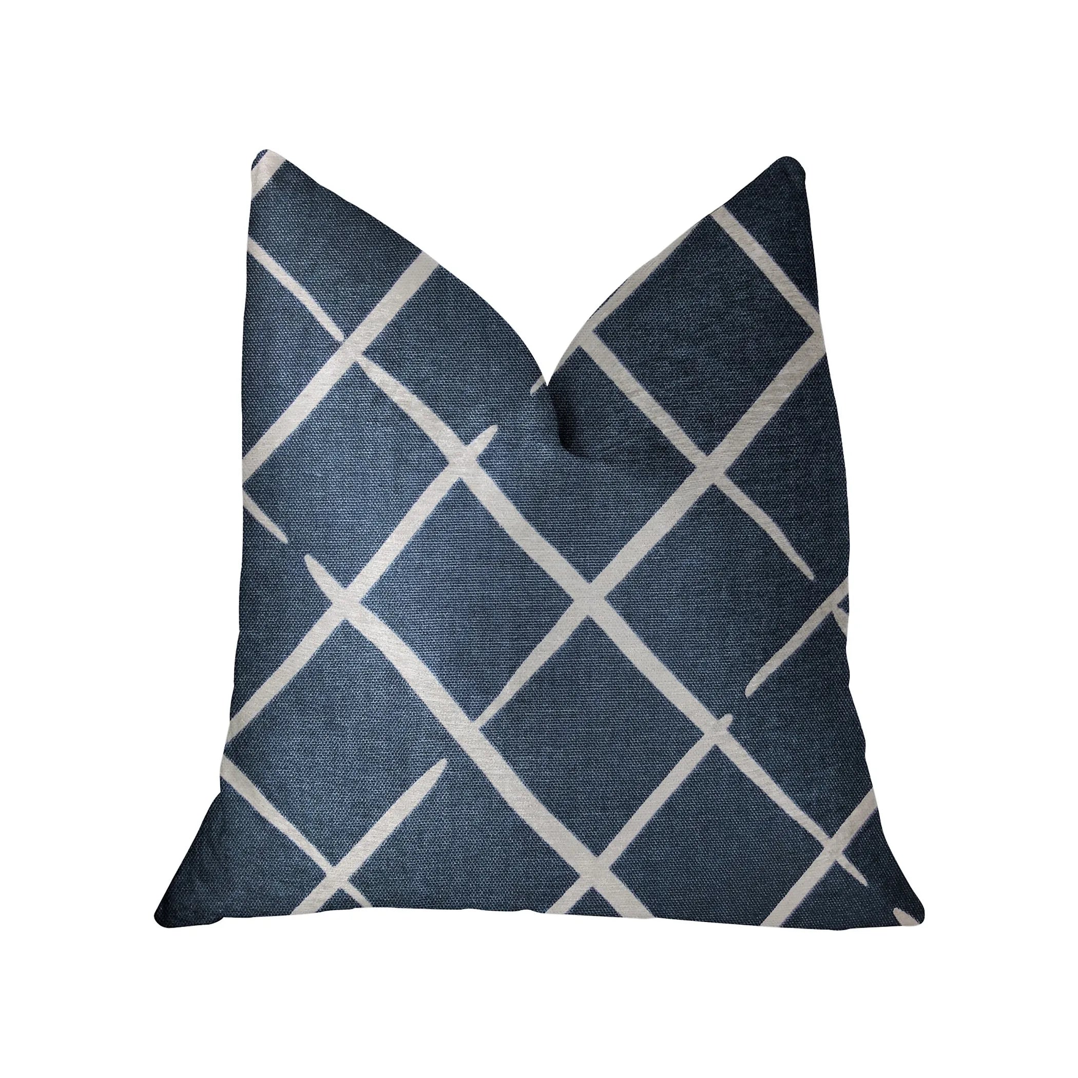 DaVinci Blue and White Luxury Throw Pillow