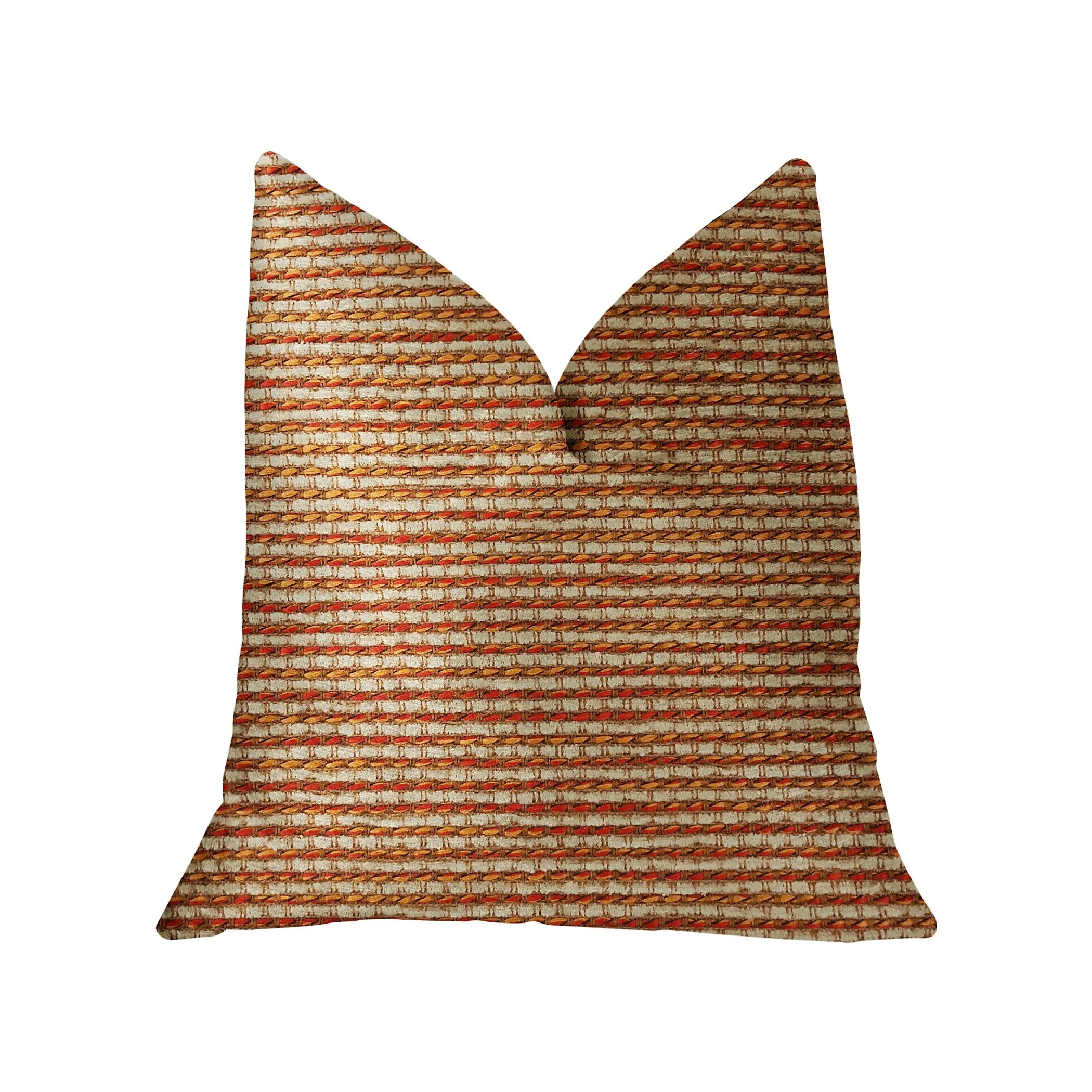 French Luxury Throw Pillow, Brick Orange and Beige