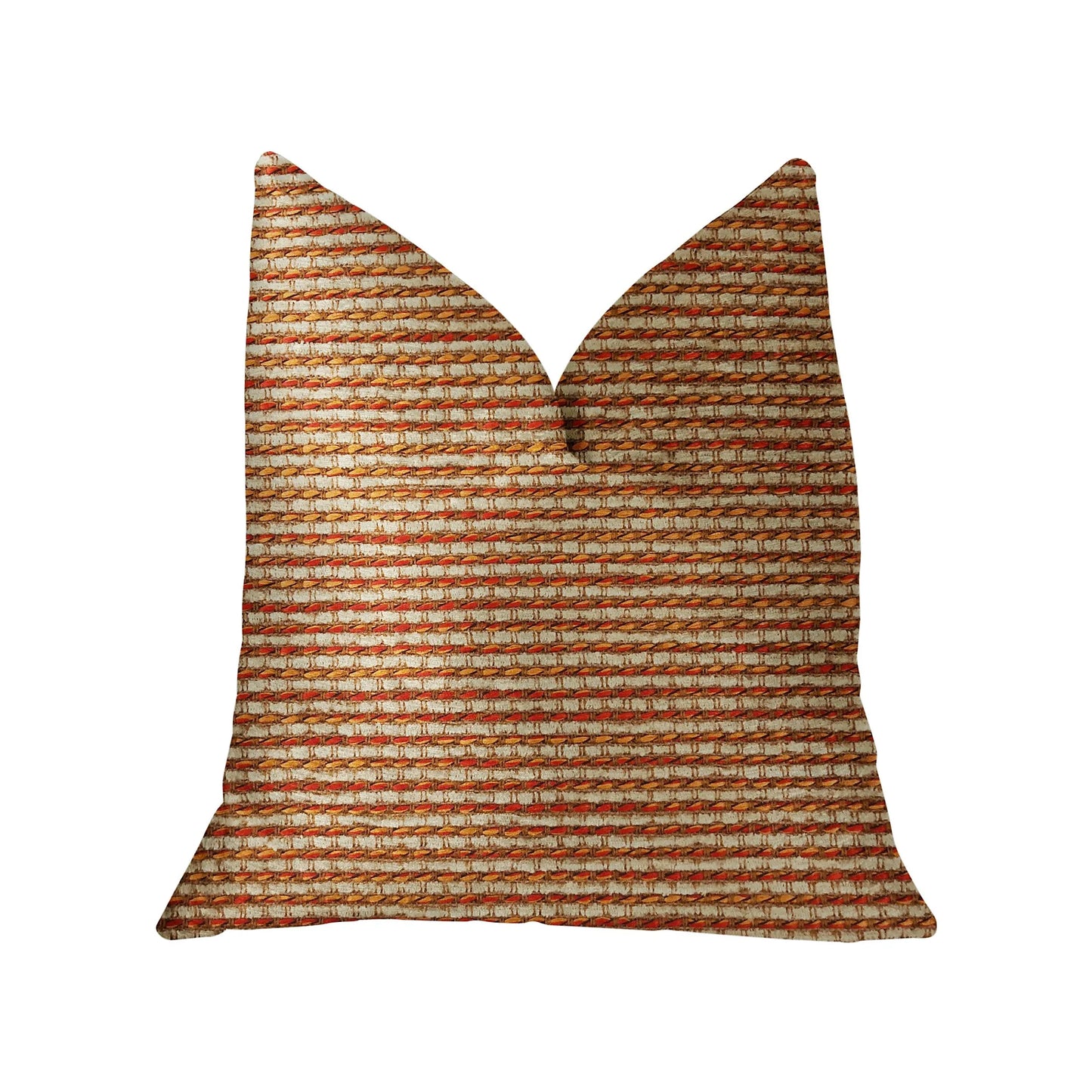 Plutus French Luxury Throw Pillow, Brick Orange and Beige