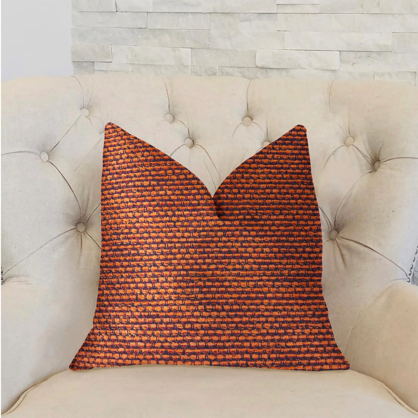 Plutus Roseate Orange Luxury Throw Pillow