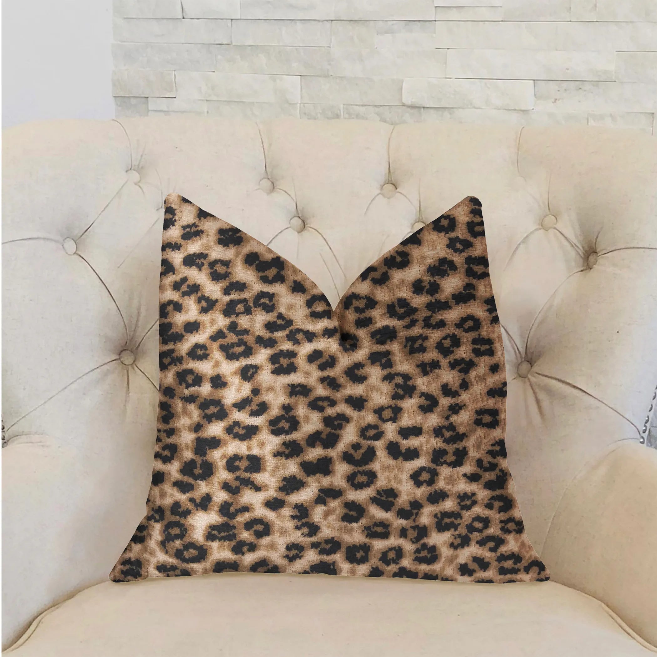 Crimson Cheetah Black and Brown Luxury Throw Pillow