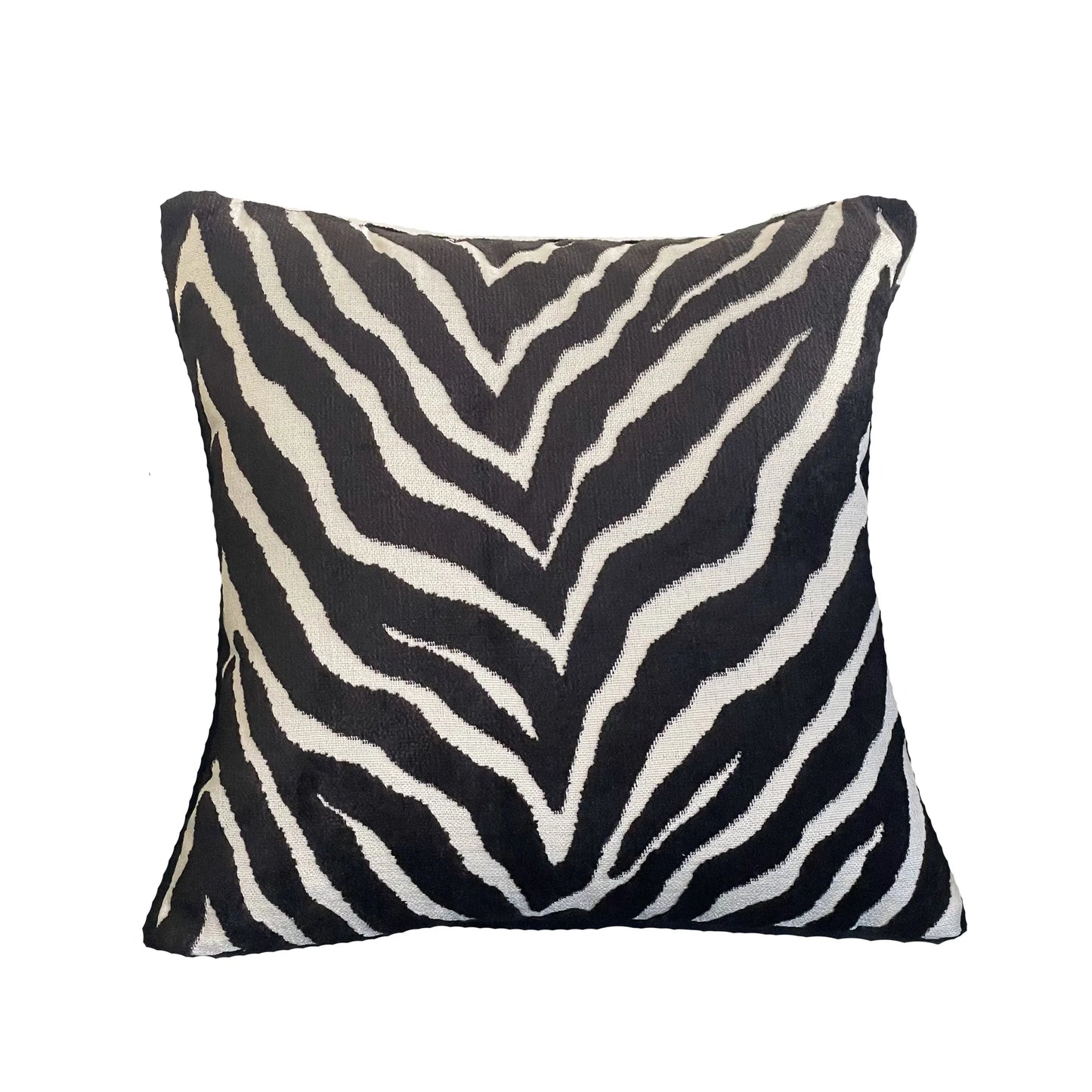 Animal Motif Luxury Throw Pillow, Black Zebra Black