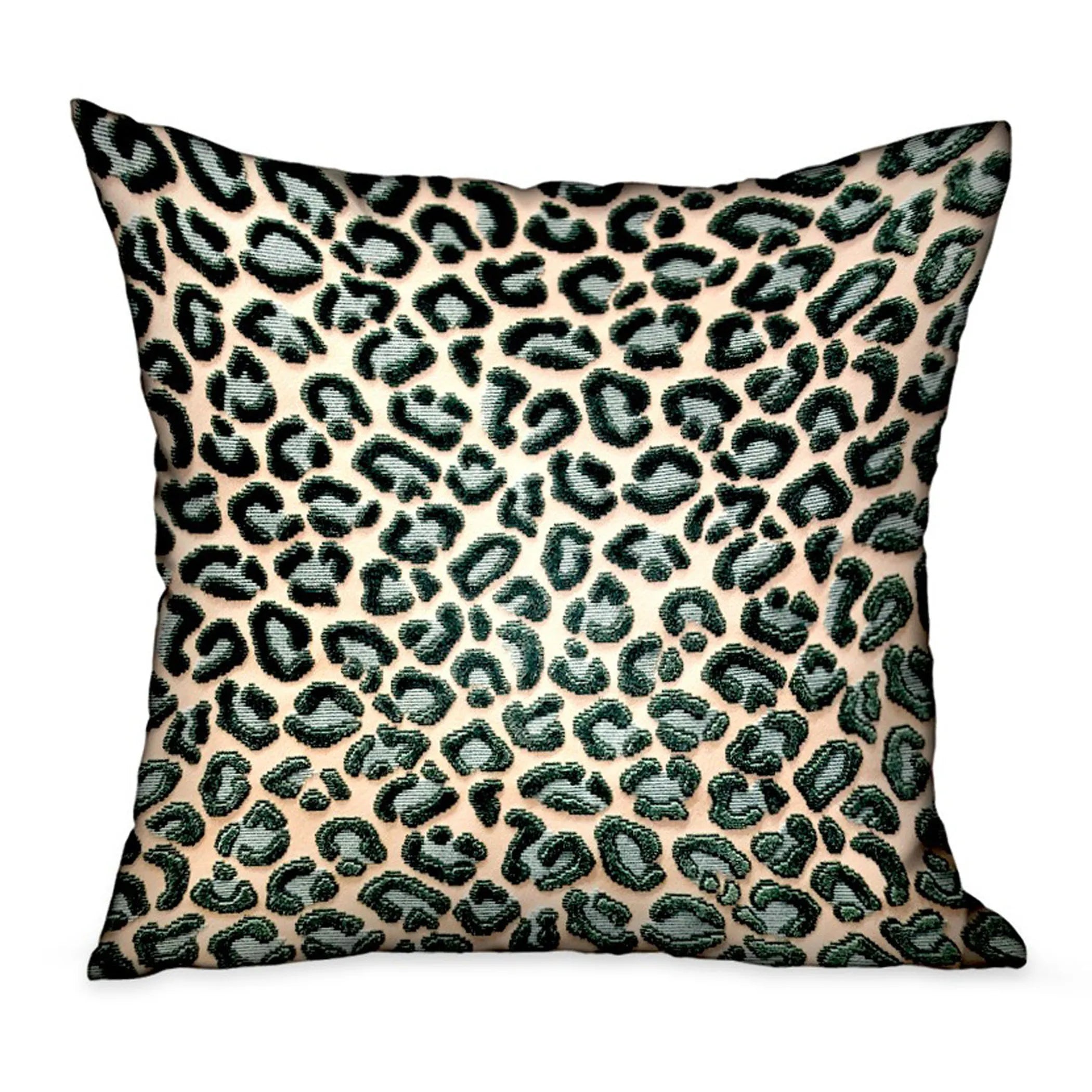 Animal Motif Luxury Throw Pillow, Jade Velvet Cheetah Green