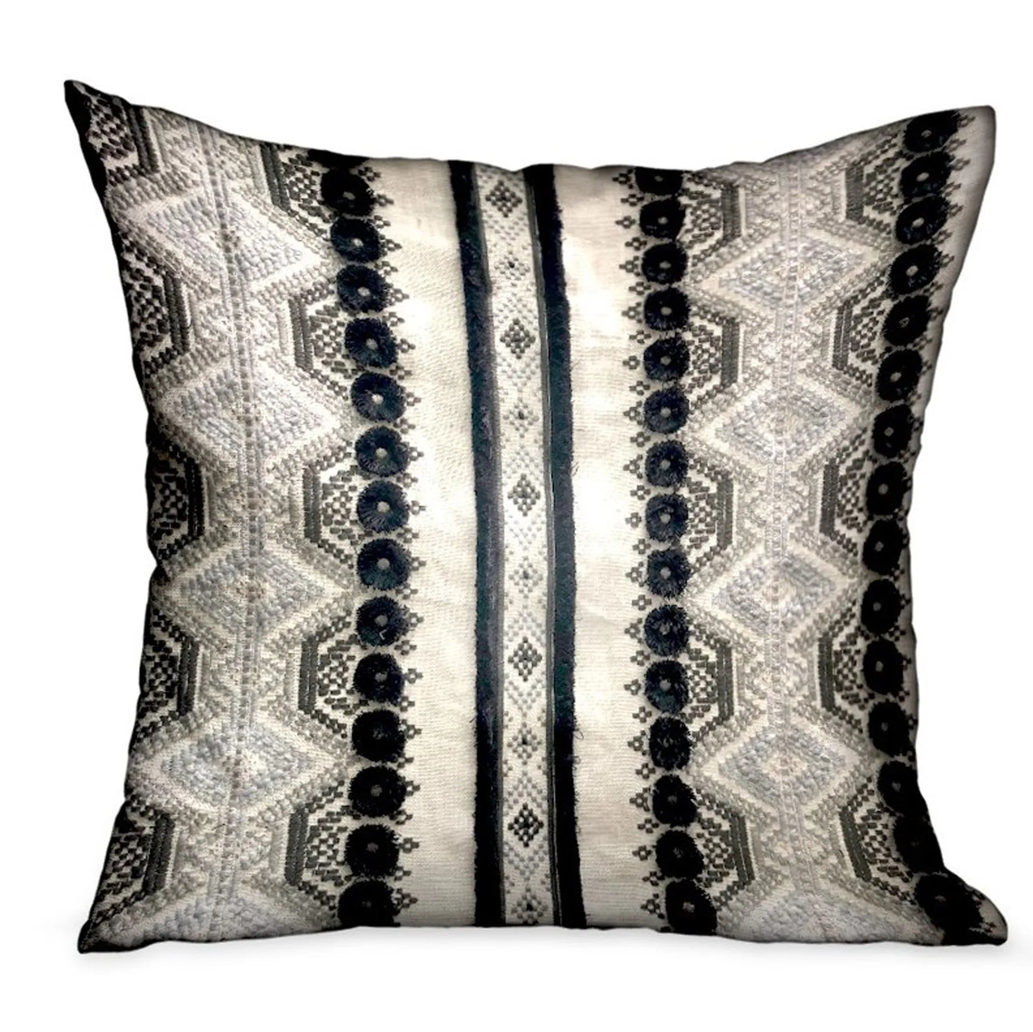 Scandanavian Luxury Throw Pillow, Stripe Black, White Geometric