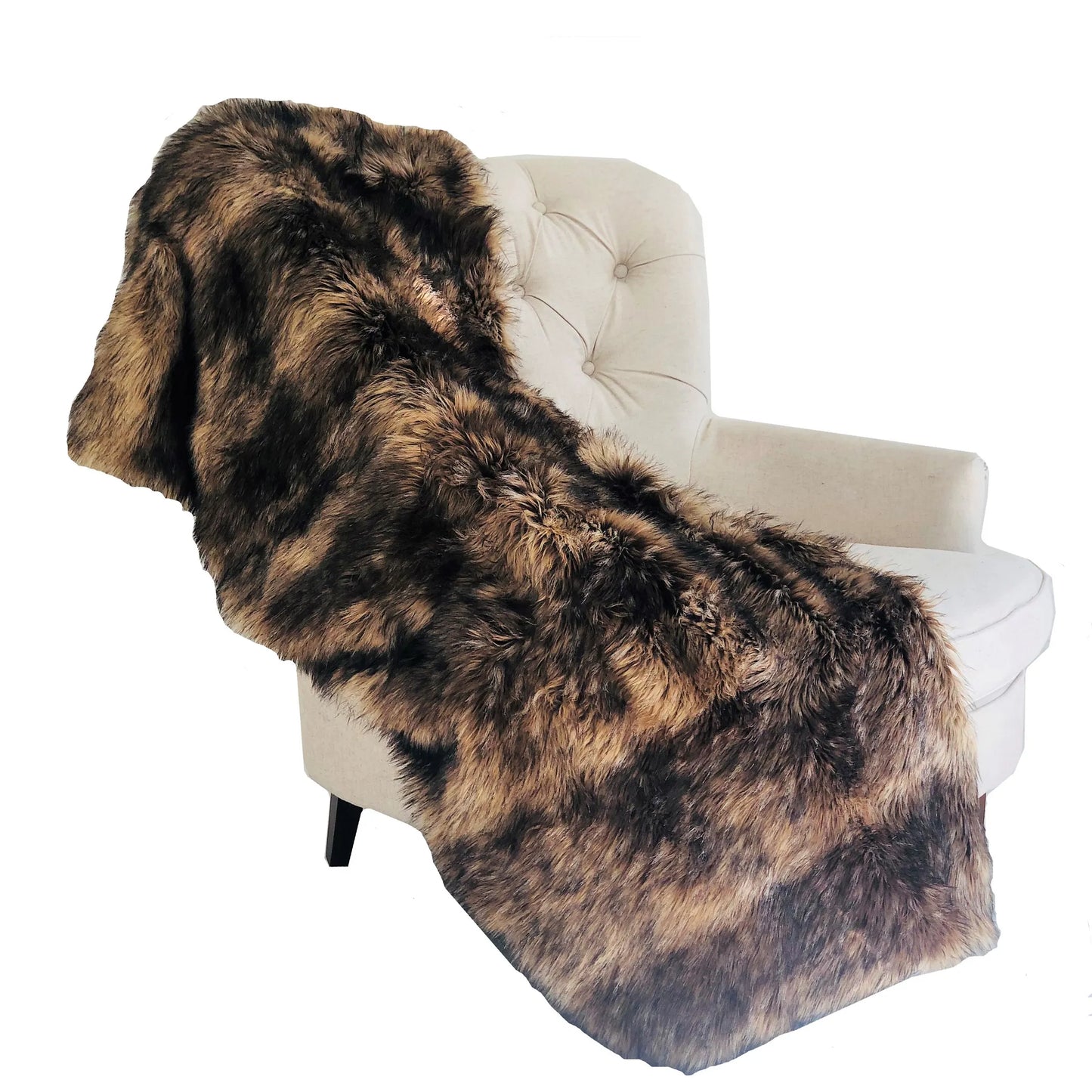 Plutus Brown Mountain Coyote Handmade Luxury Throw