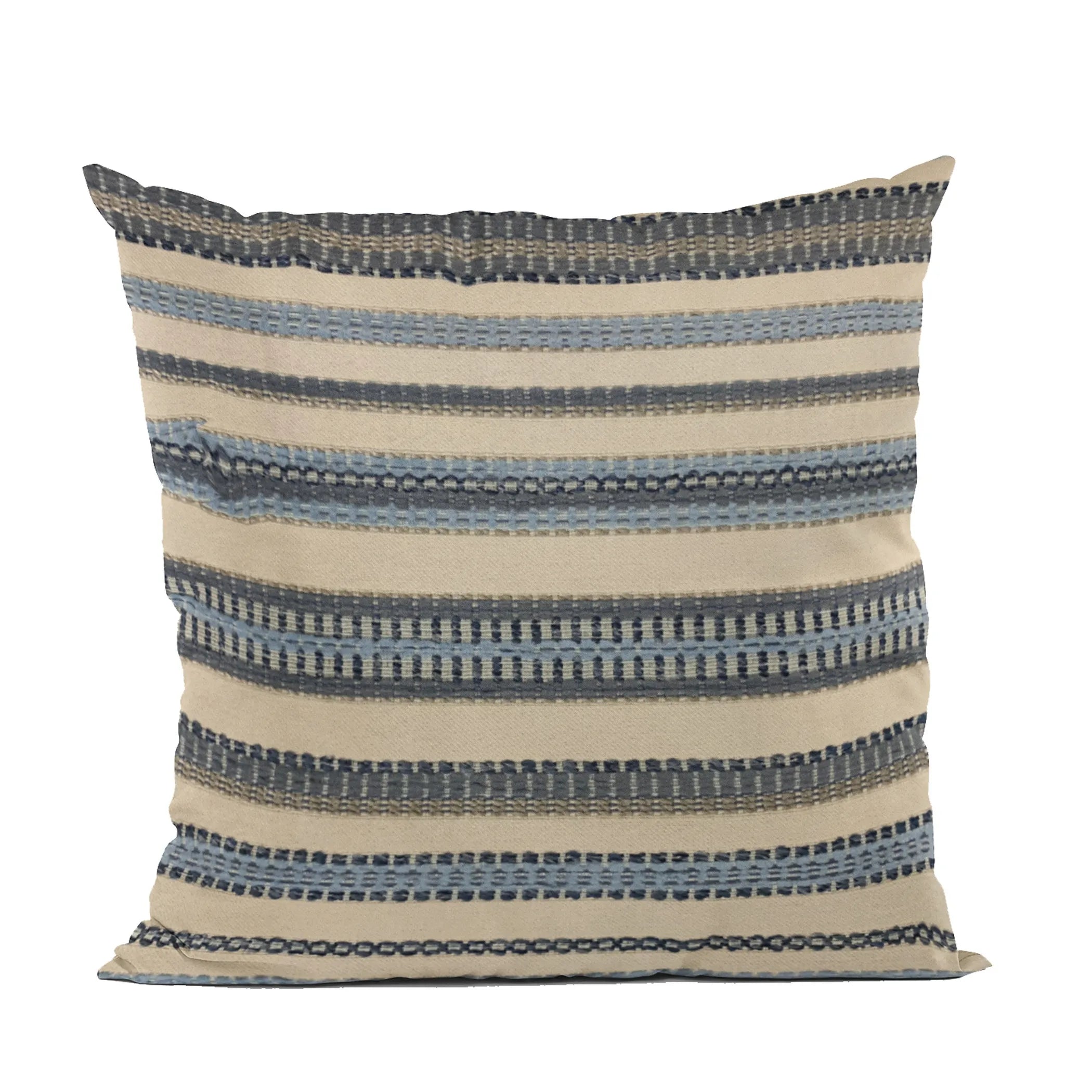 Luxury Throw Pillow, Blue, Beige Lanes Stripe