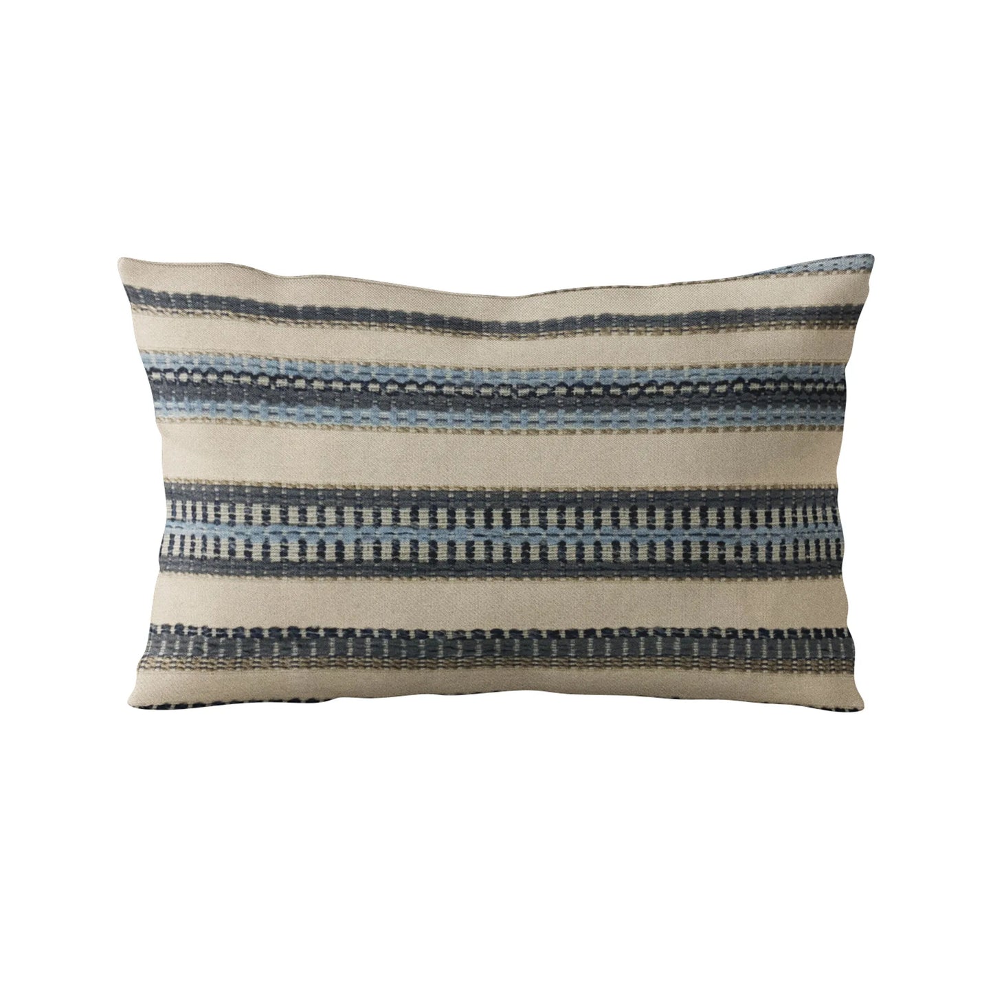 Luxury Throw Pillow, Blue, Beige Lanes Stripe