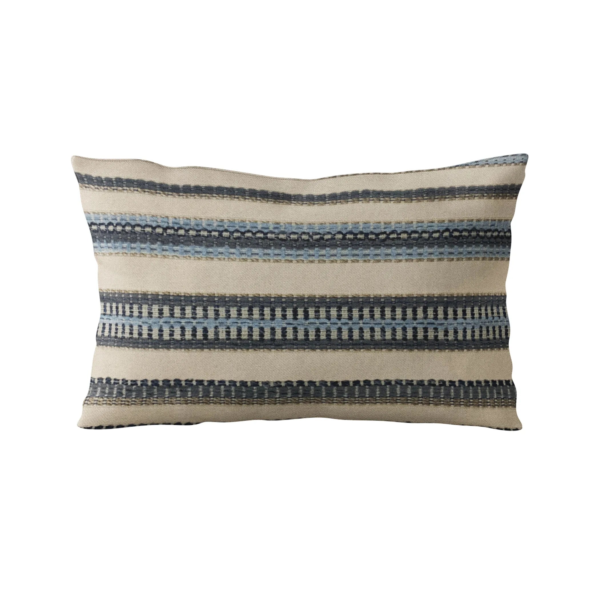 Luxury Throw Pillow, Blue, Beige Lanes Stripe