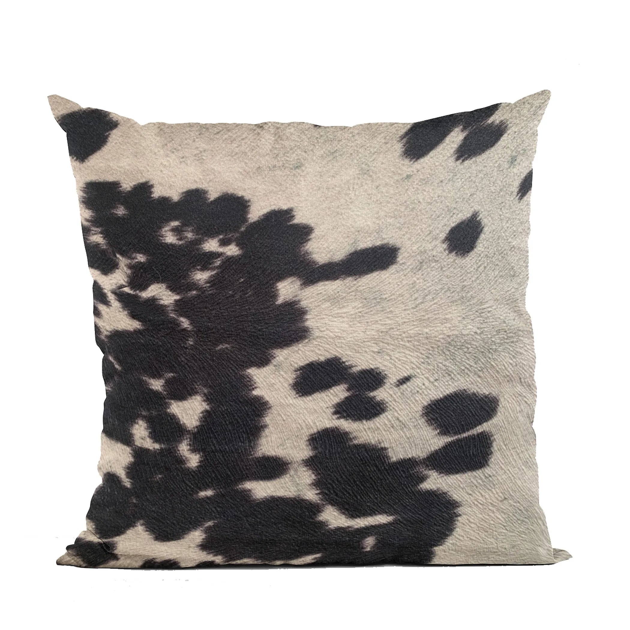 Animal Luxury Throw Pillow, Black Cowhide