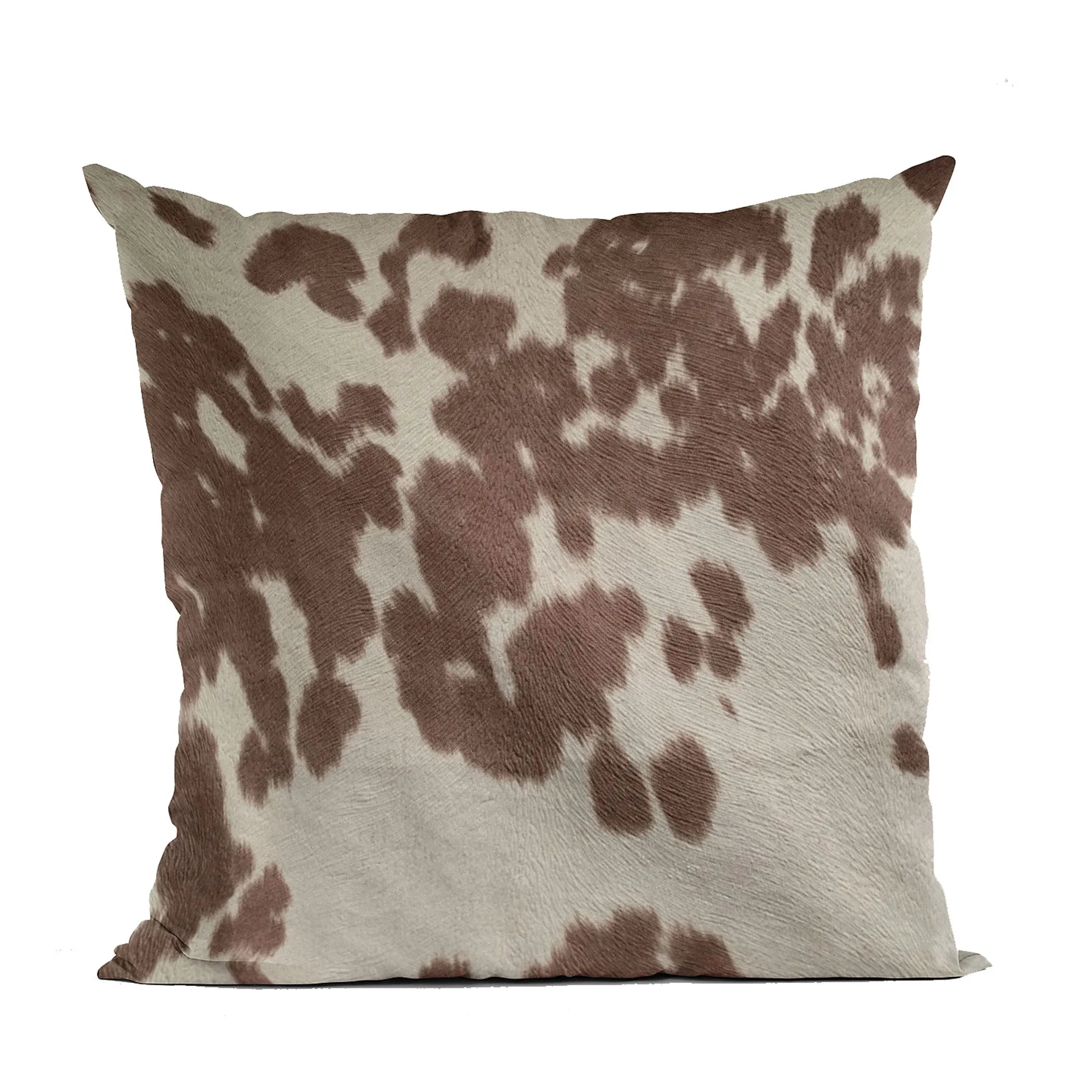 Animal Luxury Throw Pillow, Brown Cowhide