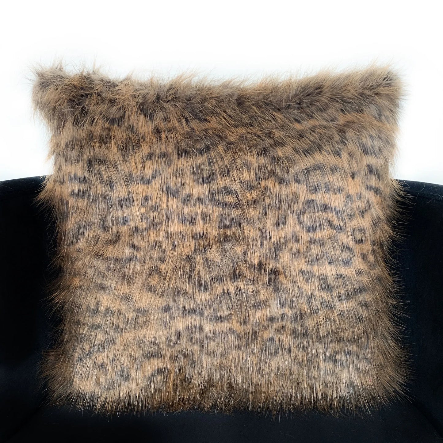 Animal Faux Fur Luxury Throw Pillow, Brown Tawny WildCat