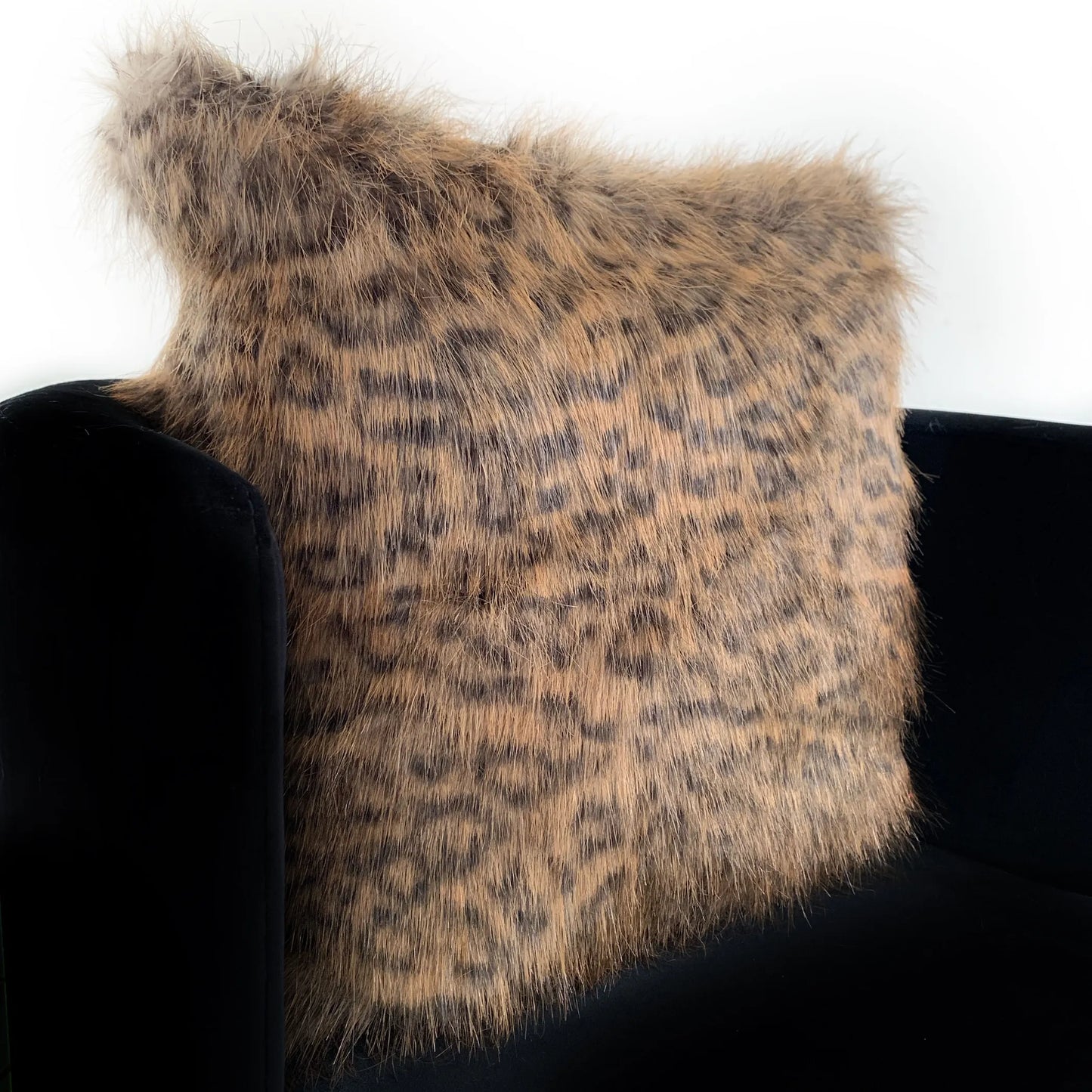 Animal Faux Fur Luxury Throw Pillow, Brown Tawny WildCat