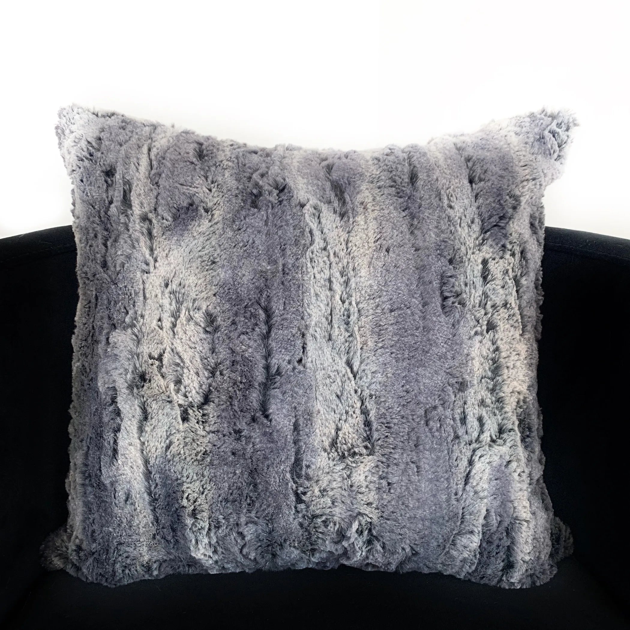 Animal Faux Fur Luxury Throw Pillow, Blue Soft Plush