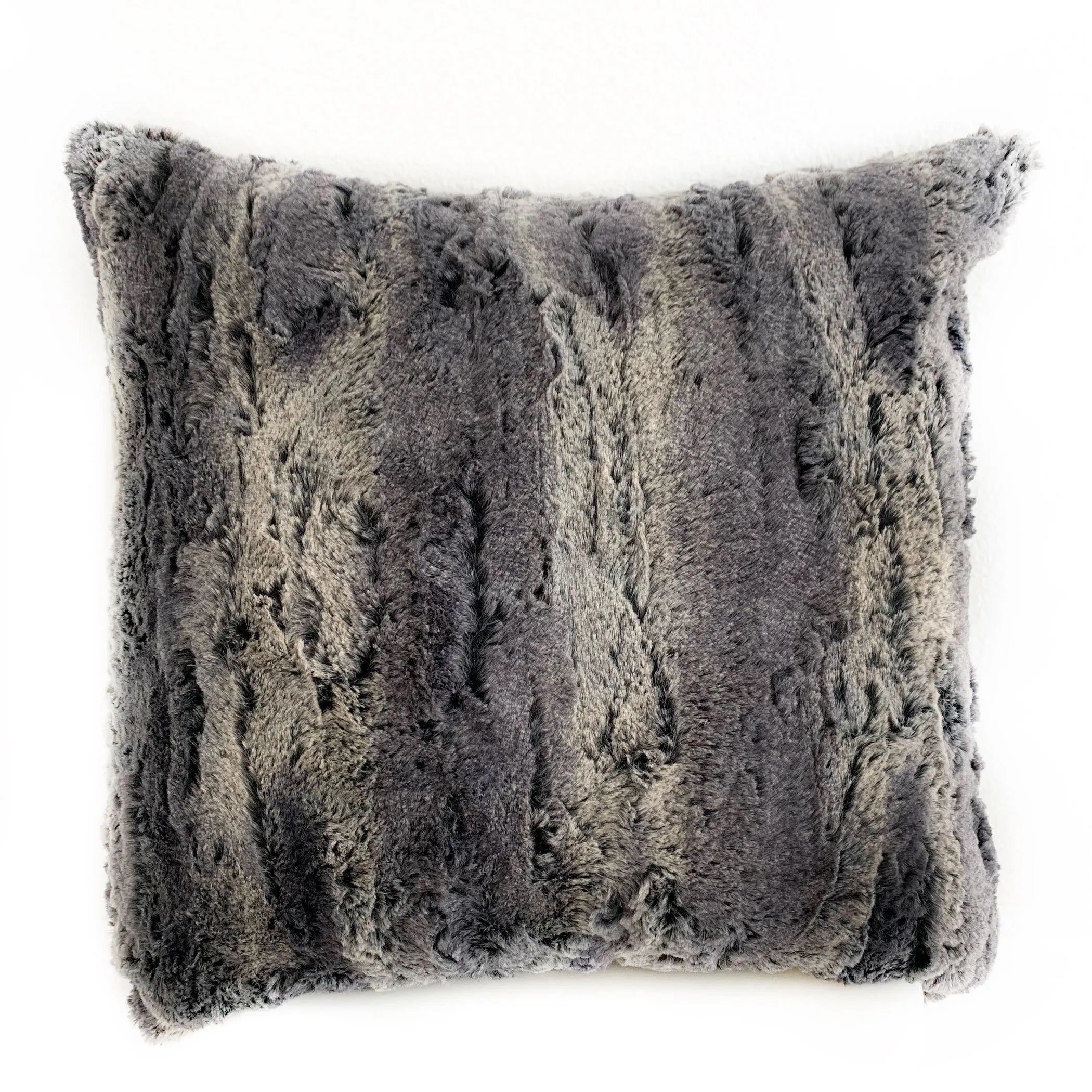 Animal Faux Fur Luxury Throw Pillow, Blue Soft Plush