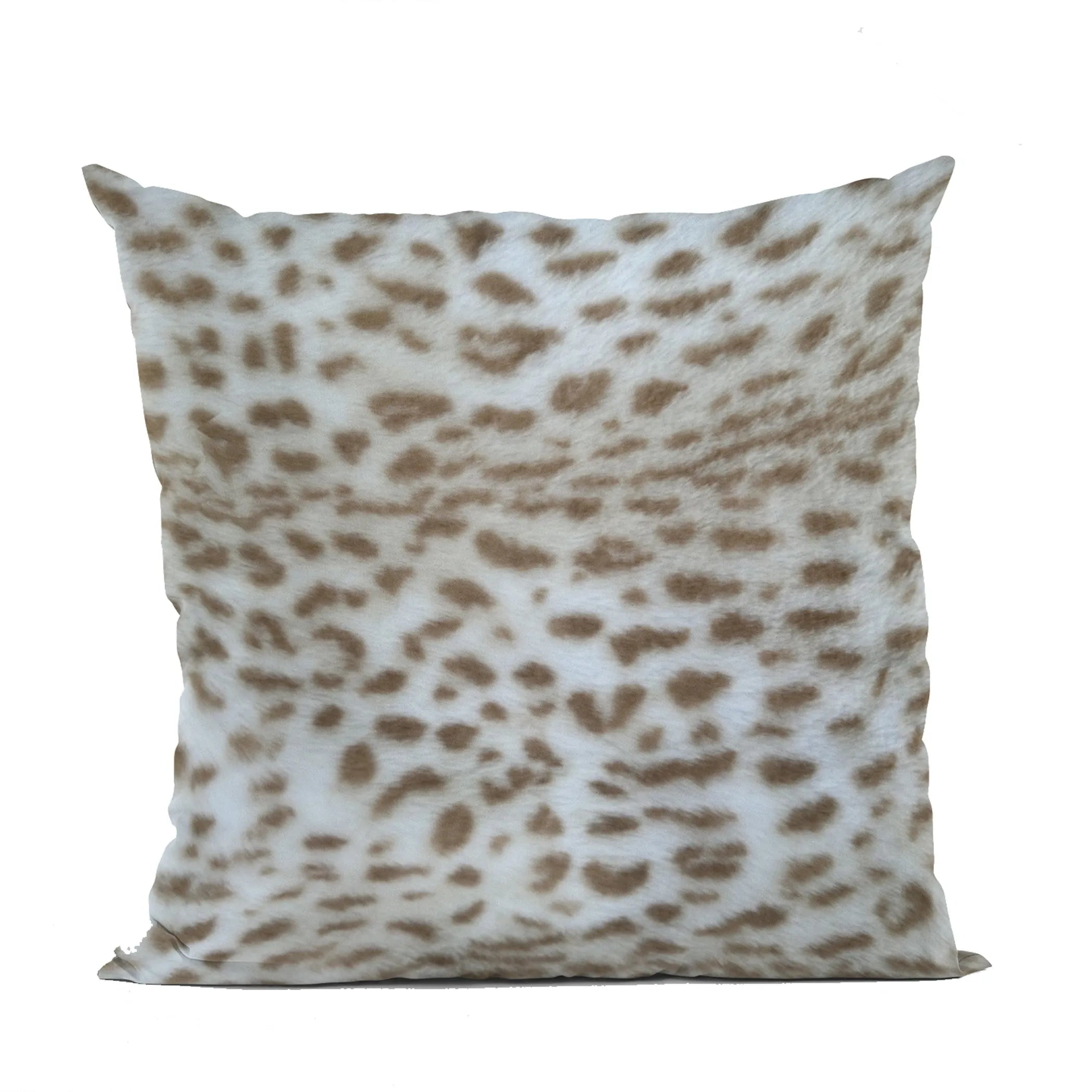 Animal Faux Fur Luxury Throw Pillow, Savannah Cat Pattern in Brown Taupe