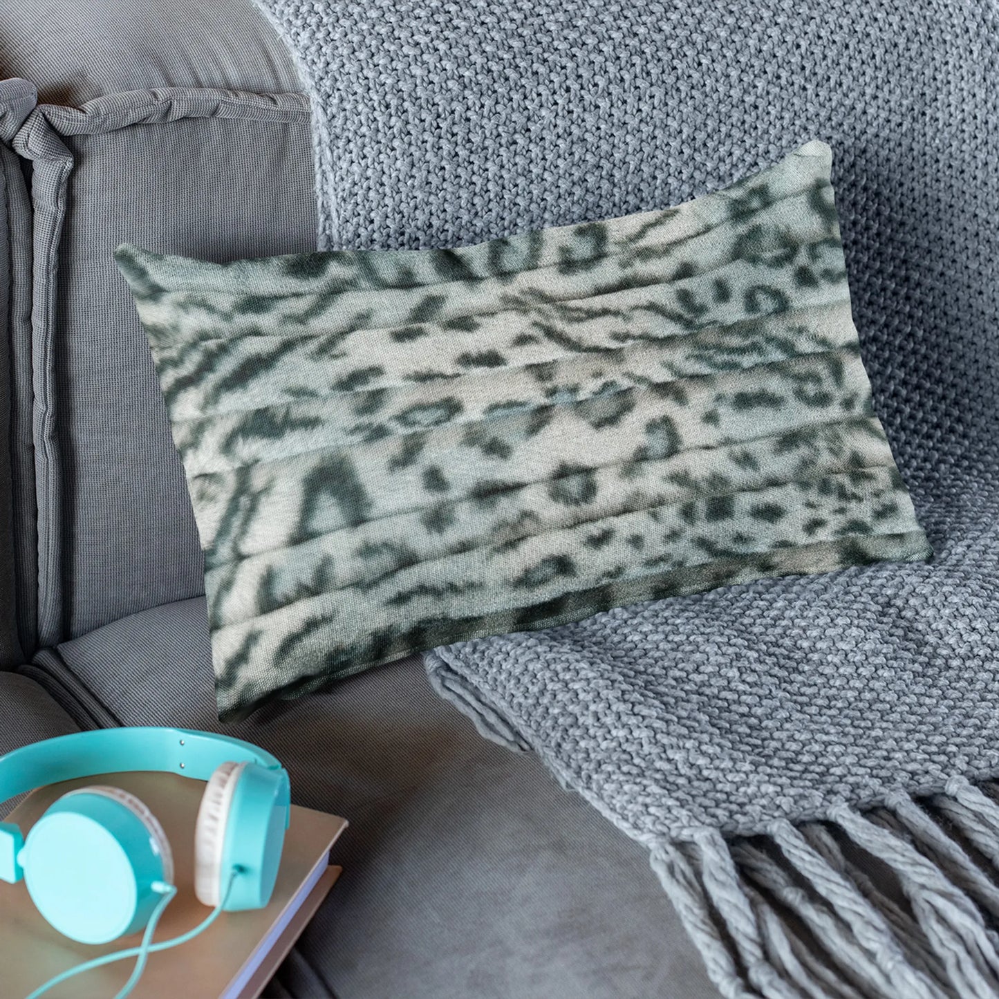 Animal Faux Fur Luxury Throw Pillow, Green Luxe Lash