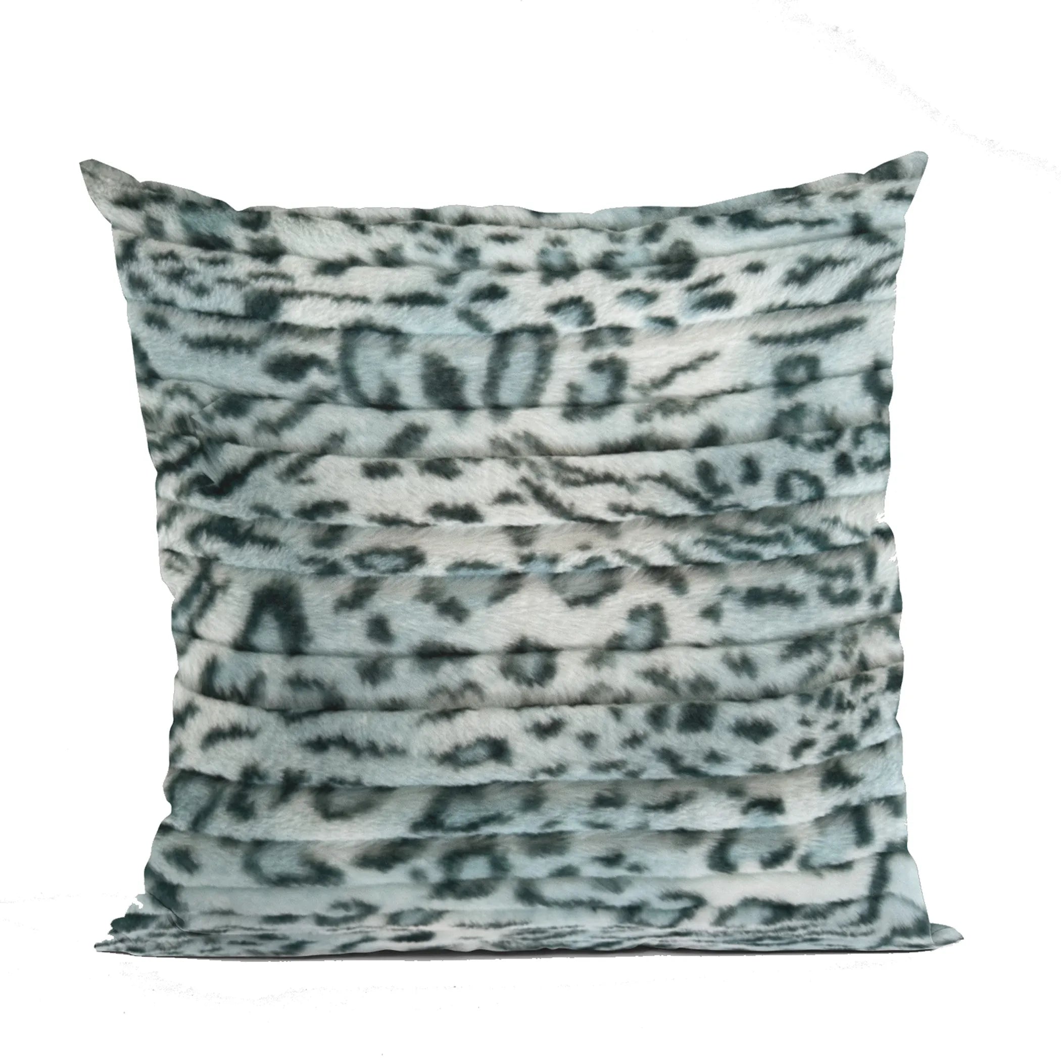 Animal Faux Fur Luxury Throw Pillow, Green Luxe Lash