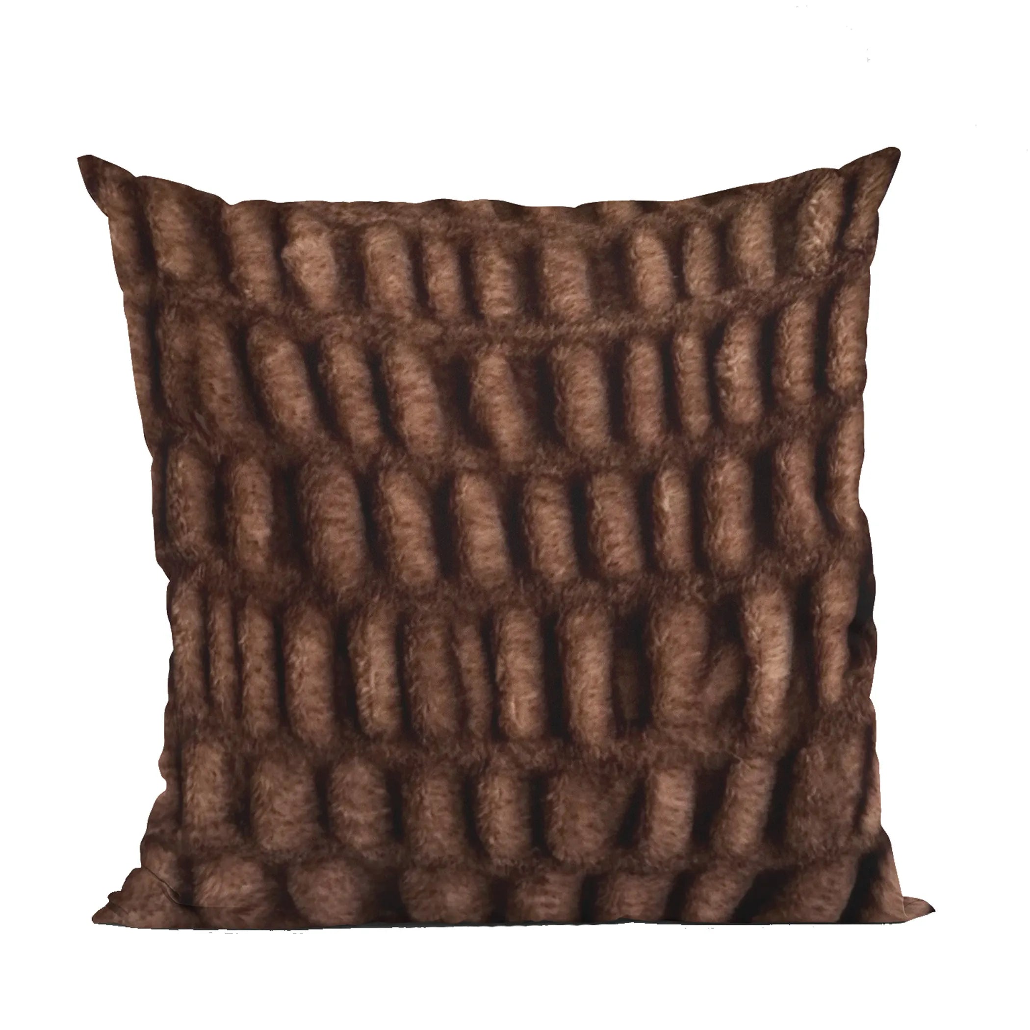 Brown Plush Pelt Animal Faux Fur Luxury Throw Pillow