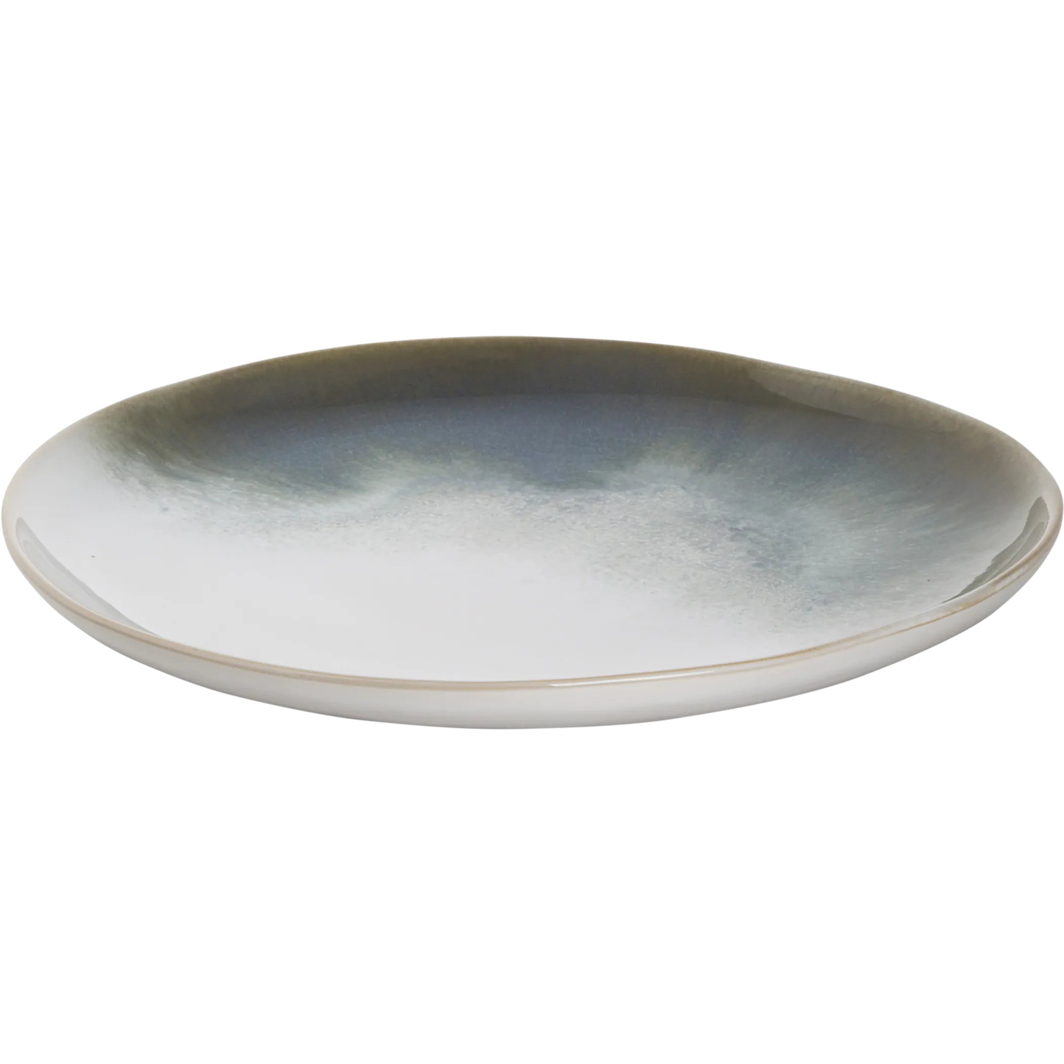 Plate White/Green Nordic - Portuguese stoneware