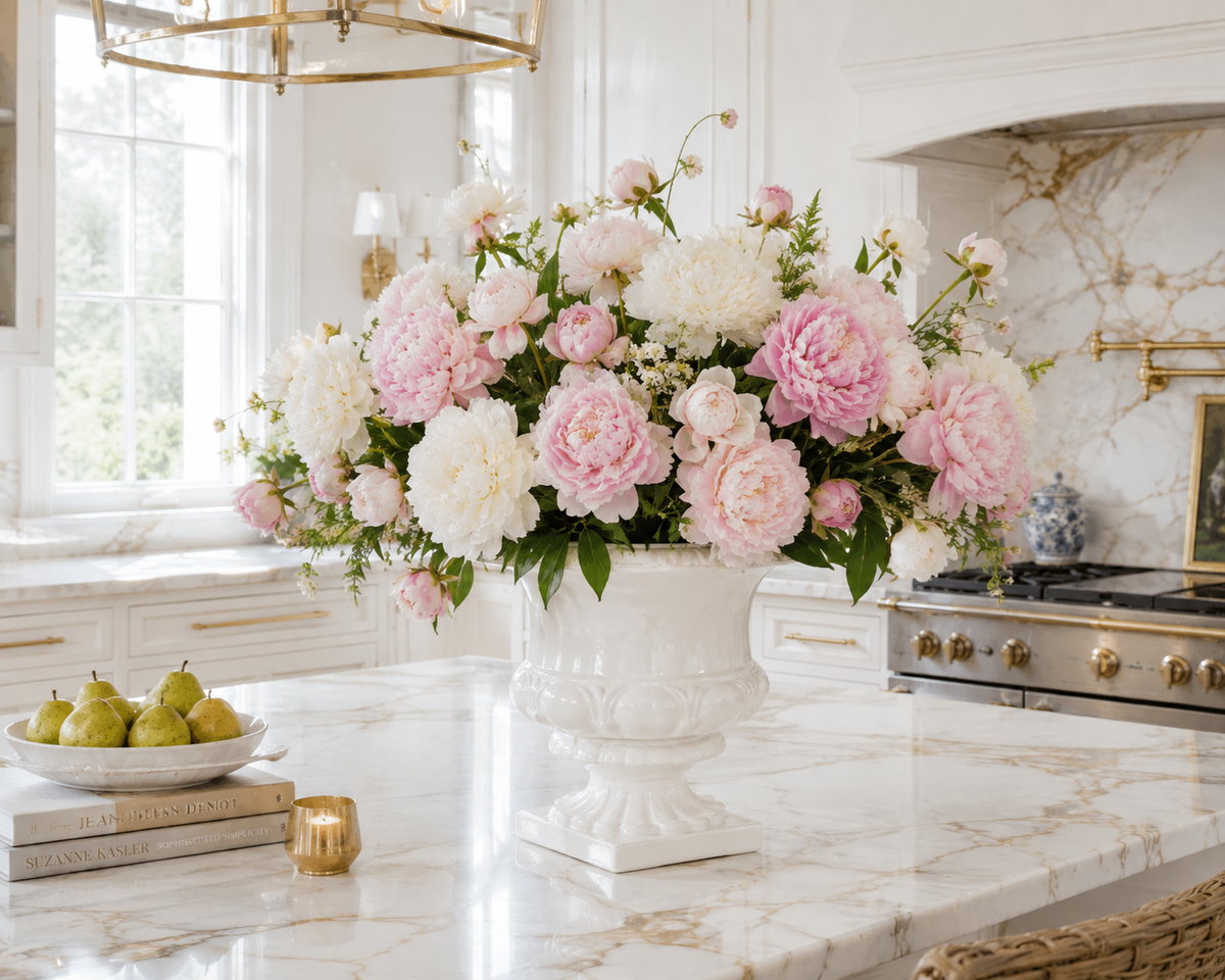 Classic White Porcelain Urn Planter