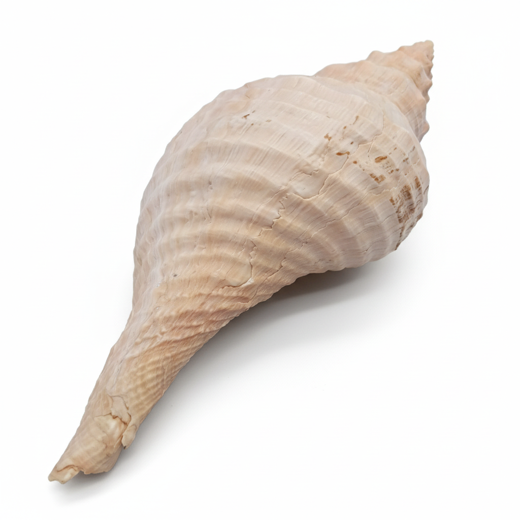 8" Horse Conch Specimen with Operculum & Documentation – Triplofusus giganteus