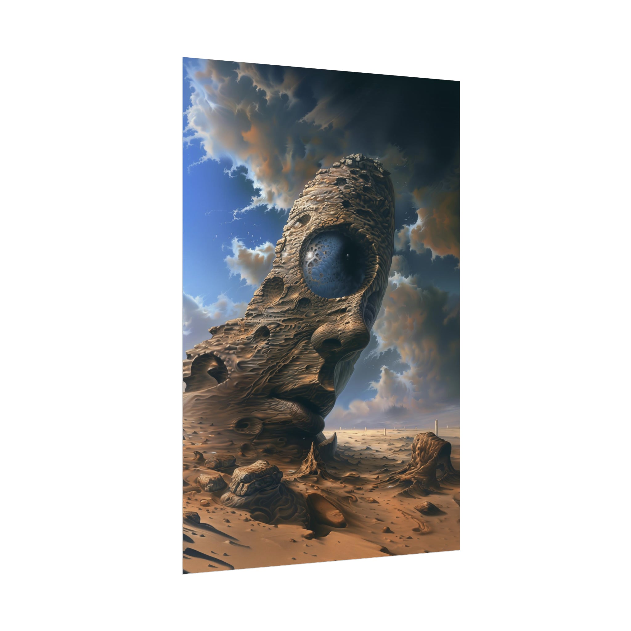 Surrealism Wall Art Print - Face in a Desert