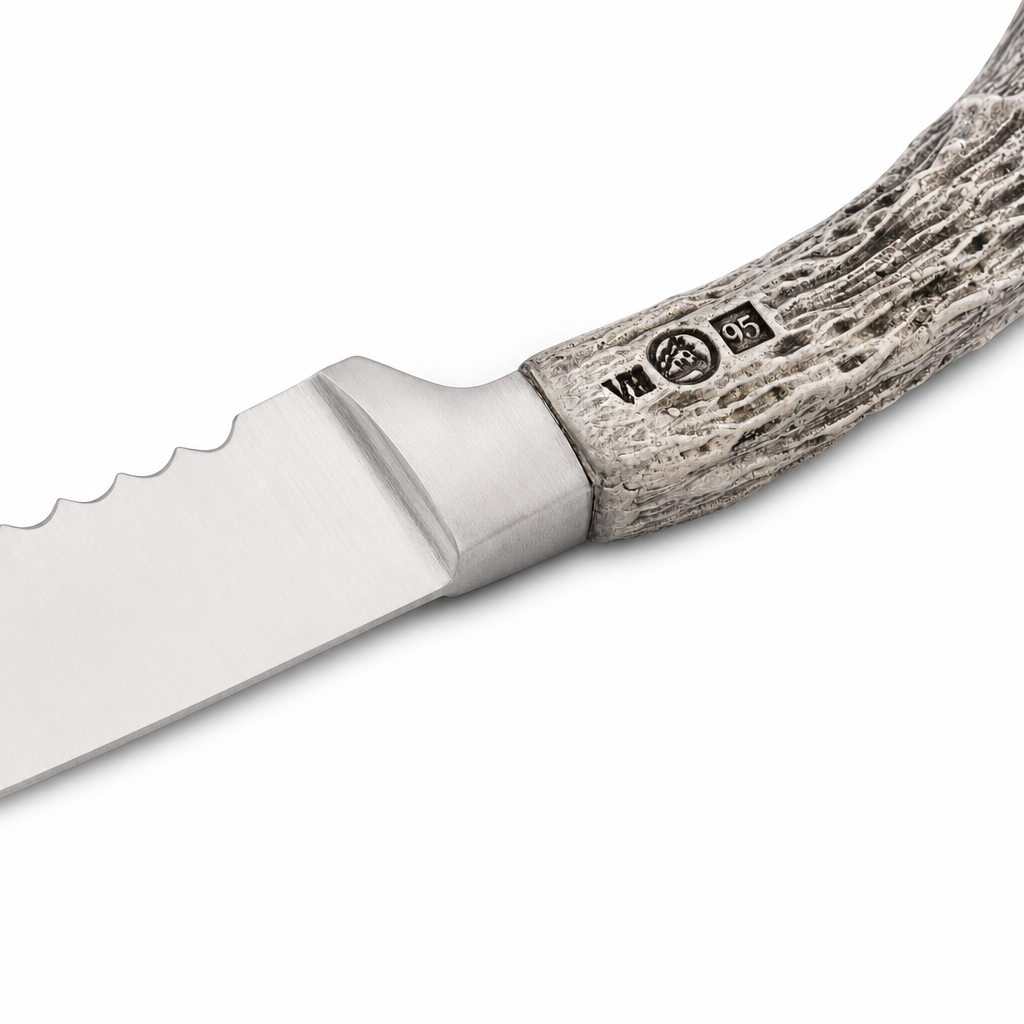 Round Bread Board with Antler Knife