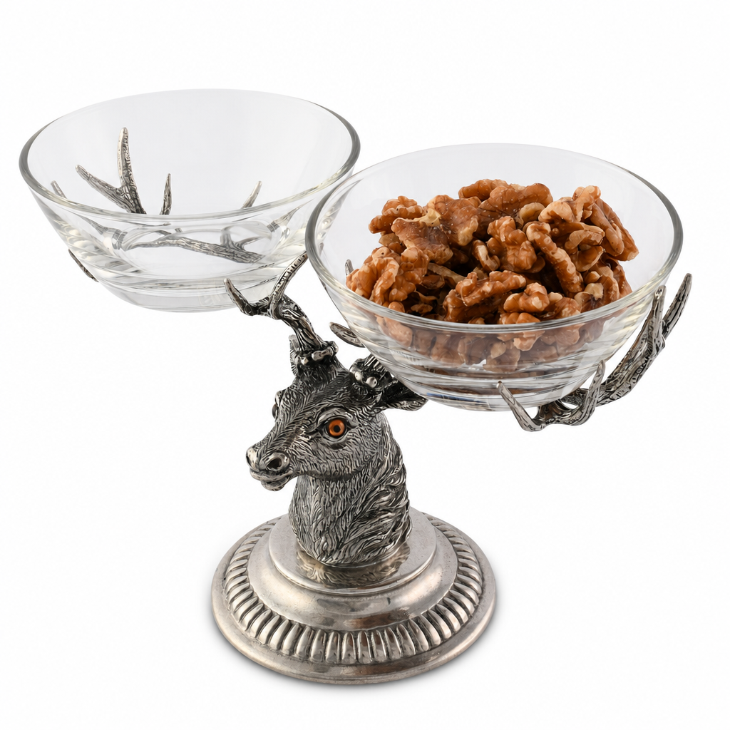 Stag Head Double Condiment Bowl