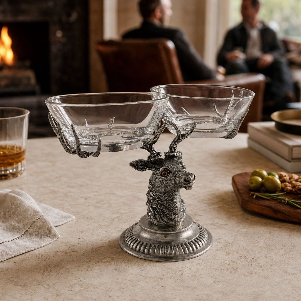 Stag Head Double Condiment Bowl