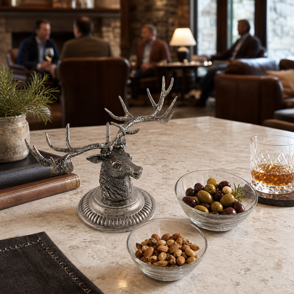 Stag Head Double Condiment Bowl