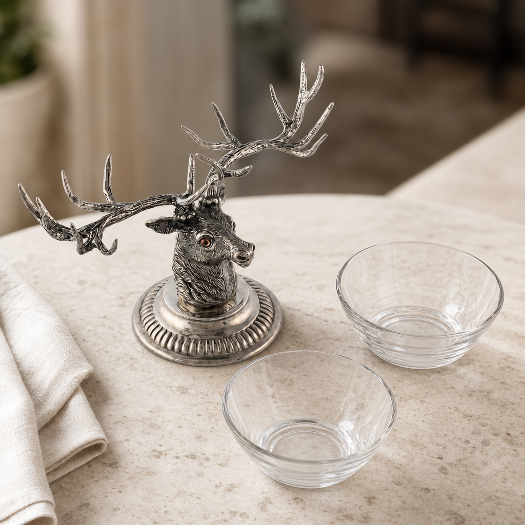 Stag Head Double Condiment Bowl