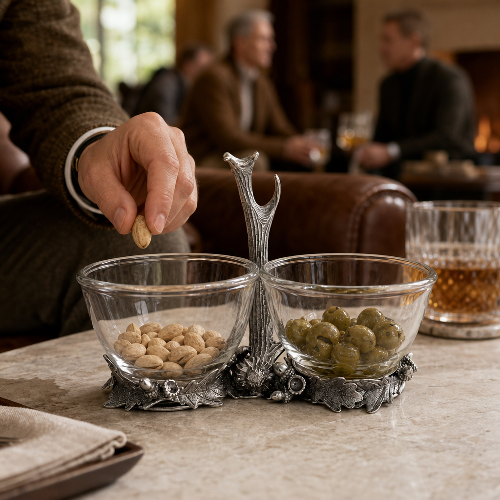 Fallen Antler Double Glass Dip Bowl