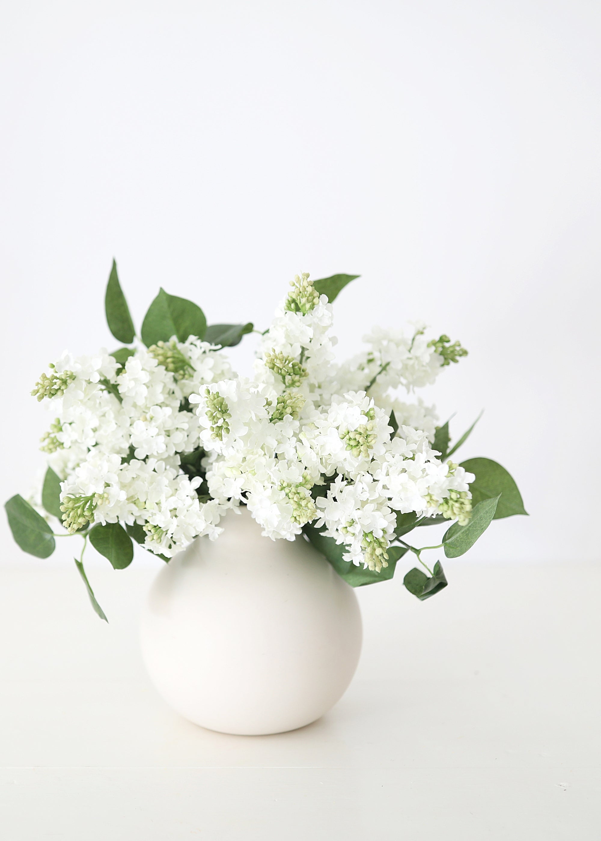 Premium Artificial Blooming Lilac Stem in White - 26"